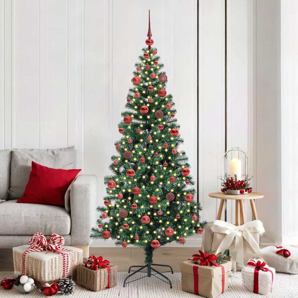 vidaXL Künstlicher Weihnachtsbaum vidaXL Künstlicher vorbeleuchteter Weihnachtsbaum Grün 180 cm