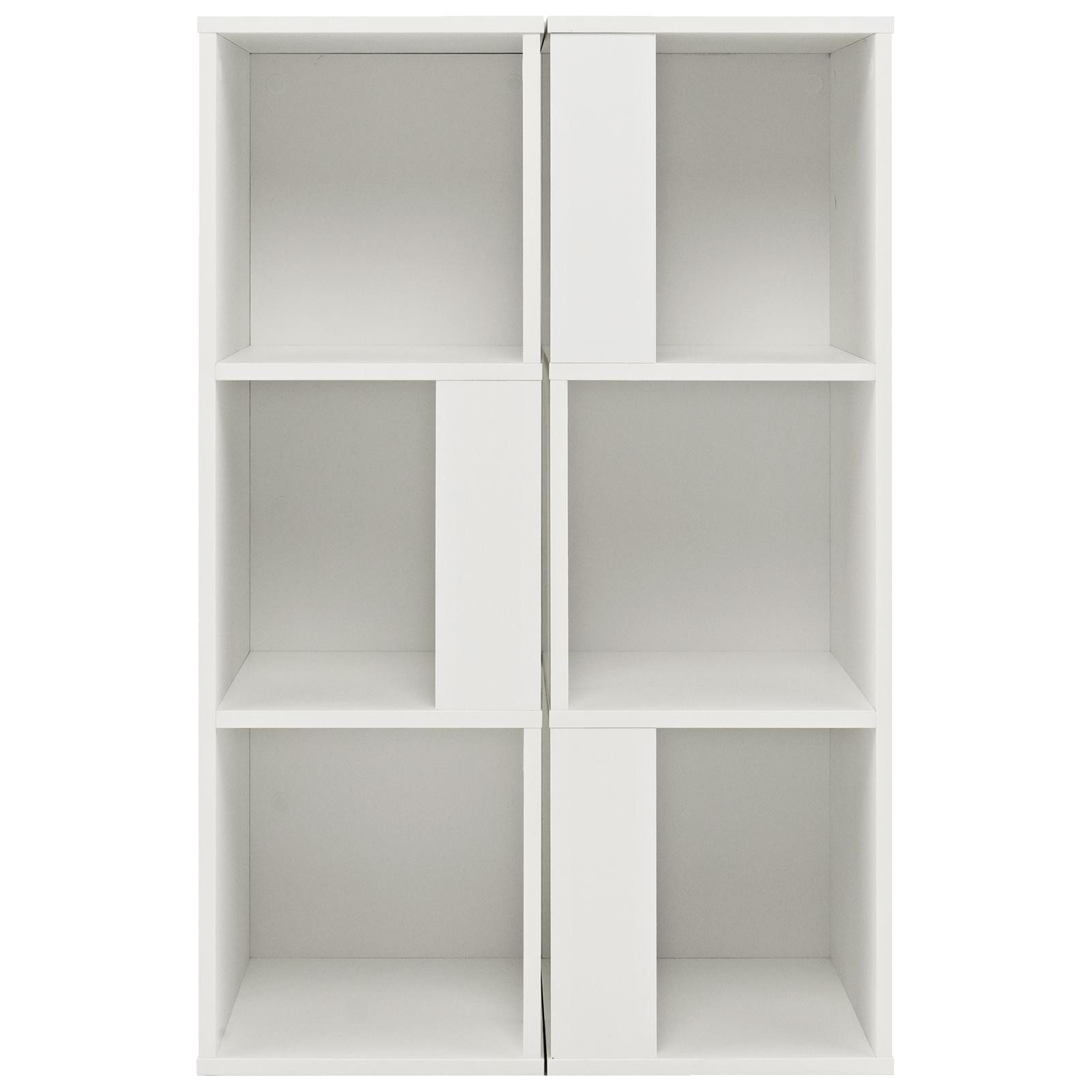 KOMFOTTEU Bücherregal Standregal, 2er Set, mit 3 Offenen Fächern günstig online kaufen