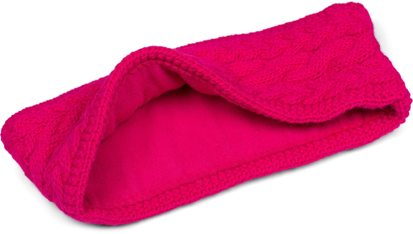 styleBREAKER Stirnband (1-St) Strick Stirnband Zopfmuster mit Pink