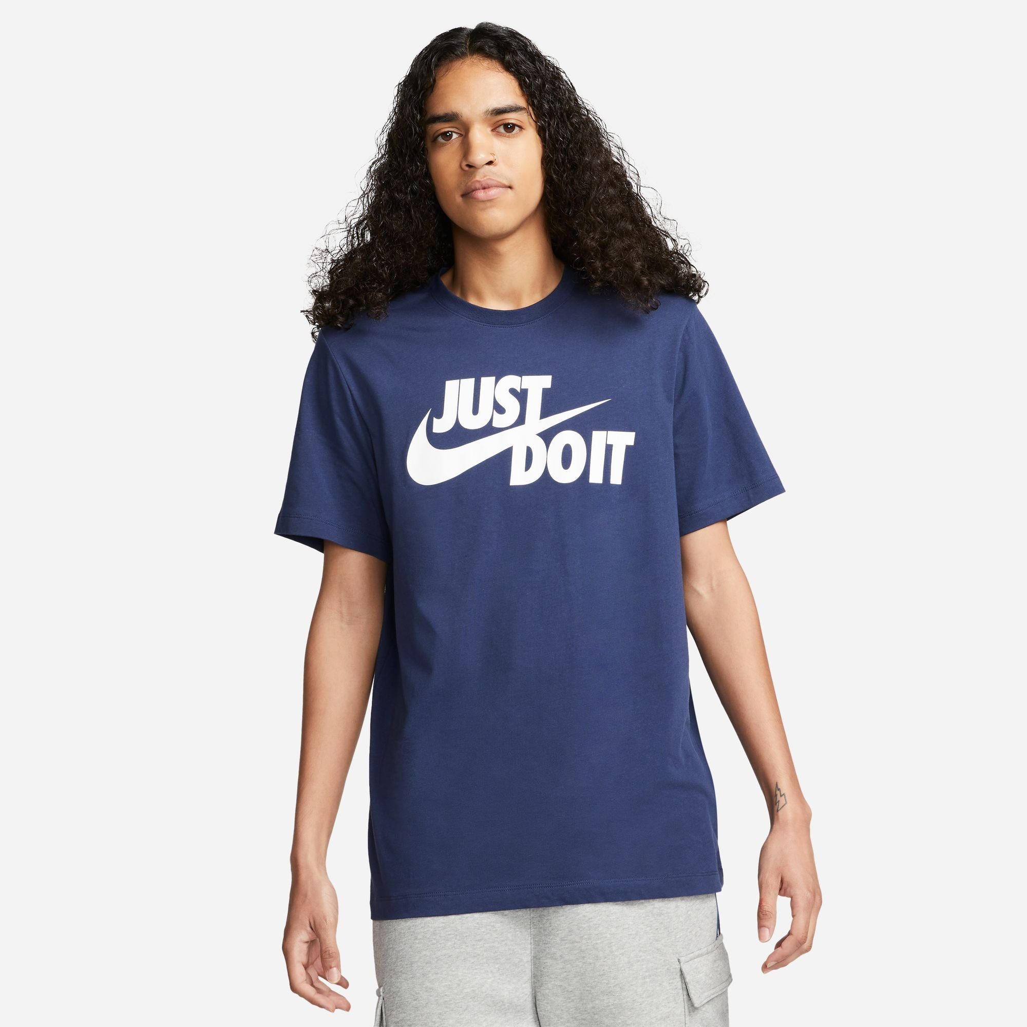 NAVY/WHITE T-Shirt MEN'S Nike T-SHIRT JDI Sportswear MIDNIGHT