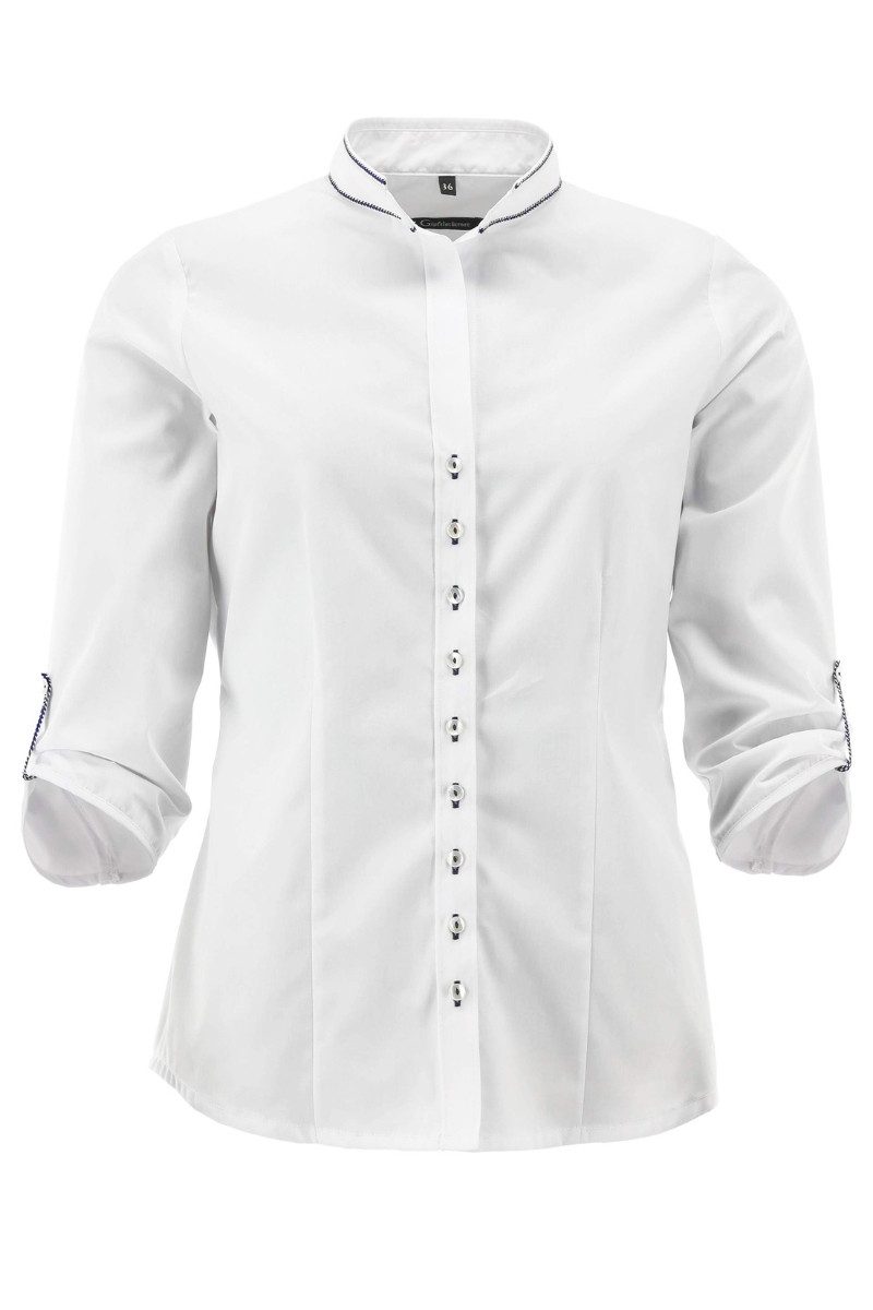 Orbis Textil GmbH & Co. KG Trachtenbluse Trachtenbluse - DANIELA - weiß/kornblau