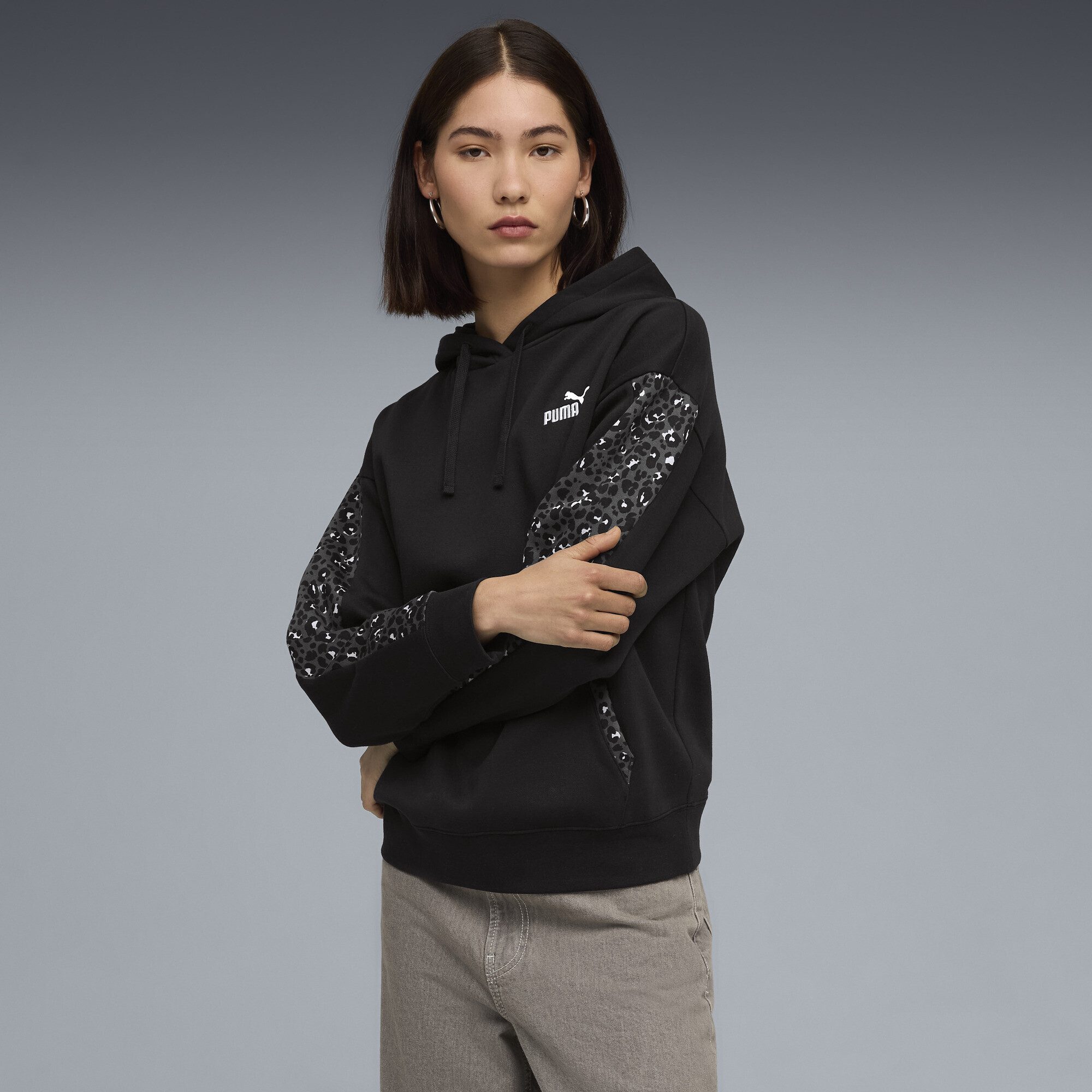 PUMA Hoodie Essentials Comfort Hoodie mit Animal-Print Damen günstig online kaufen