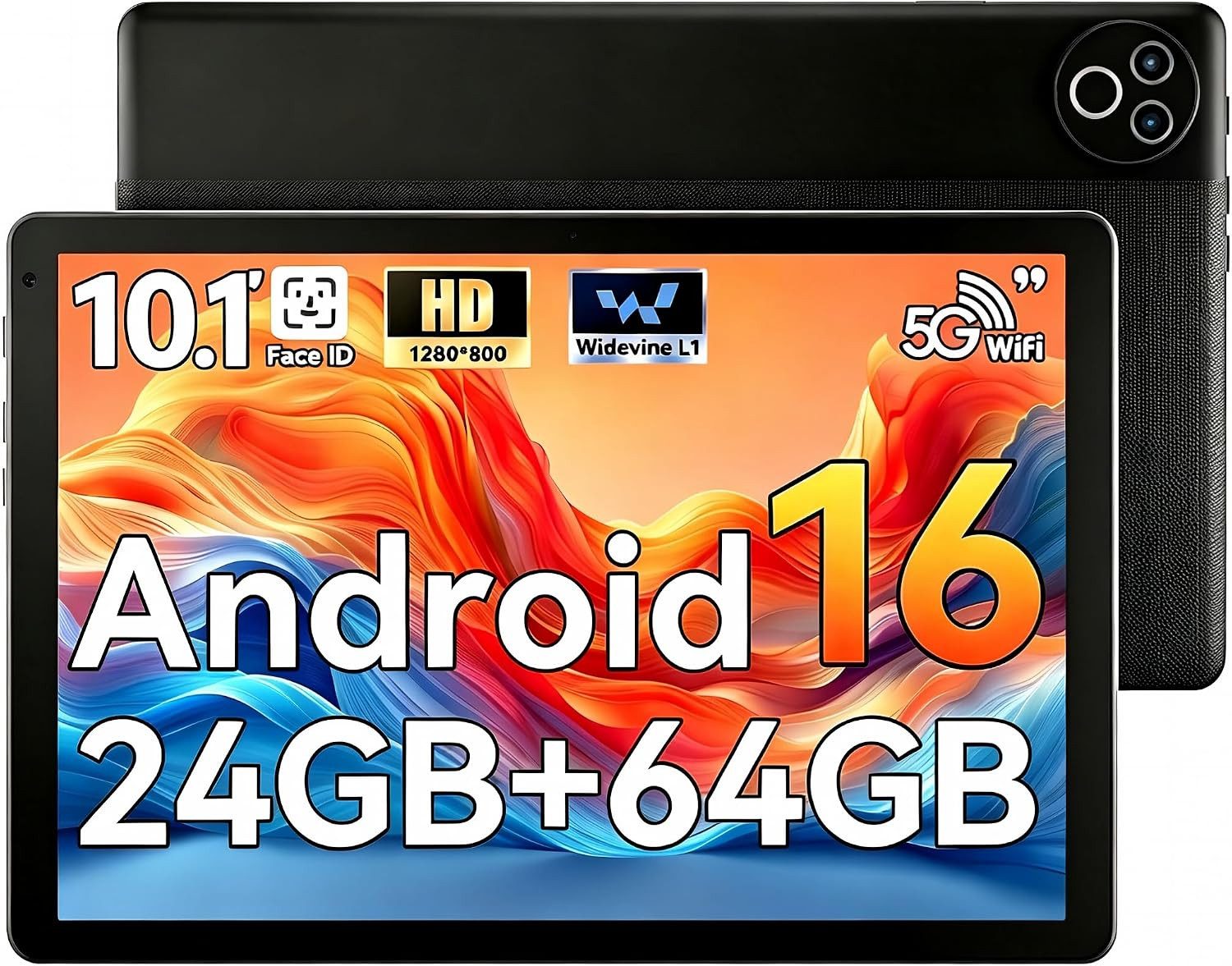 BUFO 10 Zoll 64 GB ROM 1 TB Erweiterbar WiFi 6 Android 15/16 Tablet (10", 64 GB, Android 16, Dual-band (5GHz/2.4GHz) Wi-Fi, 5-Kern-Prozessor, 1280x800 HD IPS, Dual-Kamera)