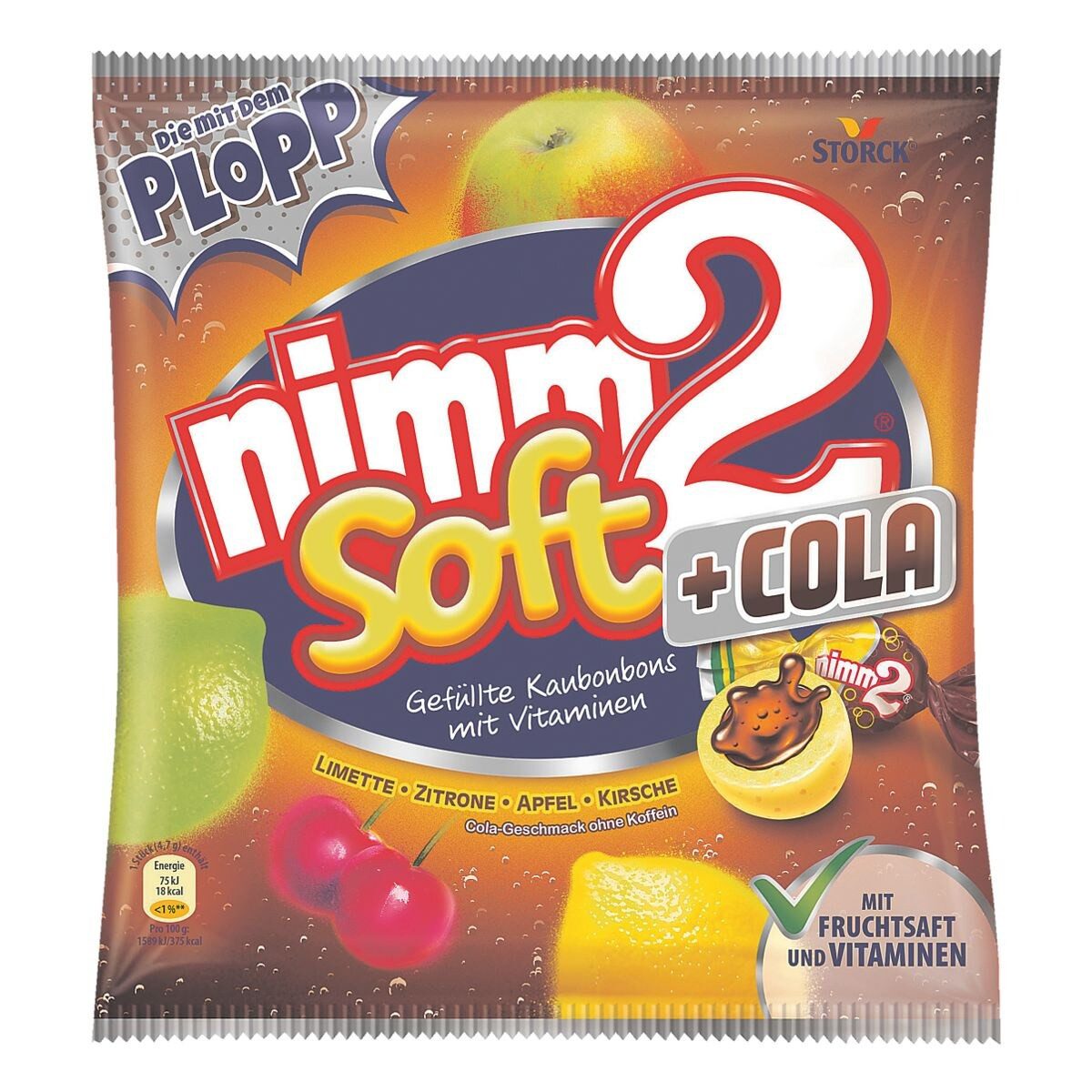 NIMM2 Süßigkeit nimm2 soft + Cola, Kaubonbon-Mischung, 195 g