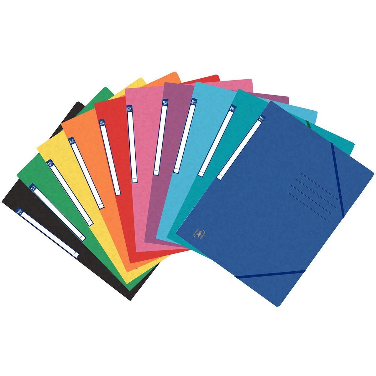 OXFORD Fächermappe Eckspannmappe TOP FILE+ - A4 390 g/qm Karton Gummizug sortiert klassis