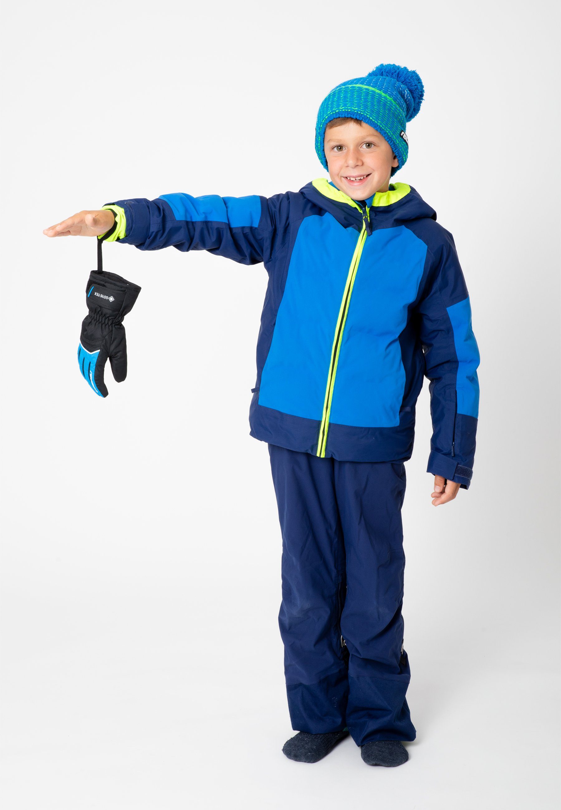 Reusch Skihandschuhe Teddy GORE-TEX mit Funktionsmembran blau-schwarz wasserdichter