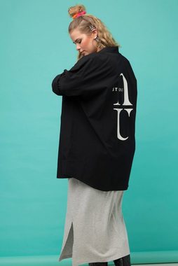 Studio Untold Hemdbluse Hemdbluse oversized Hemdkragen Langarm Logo Print