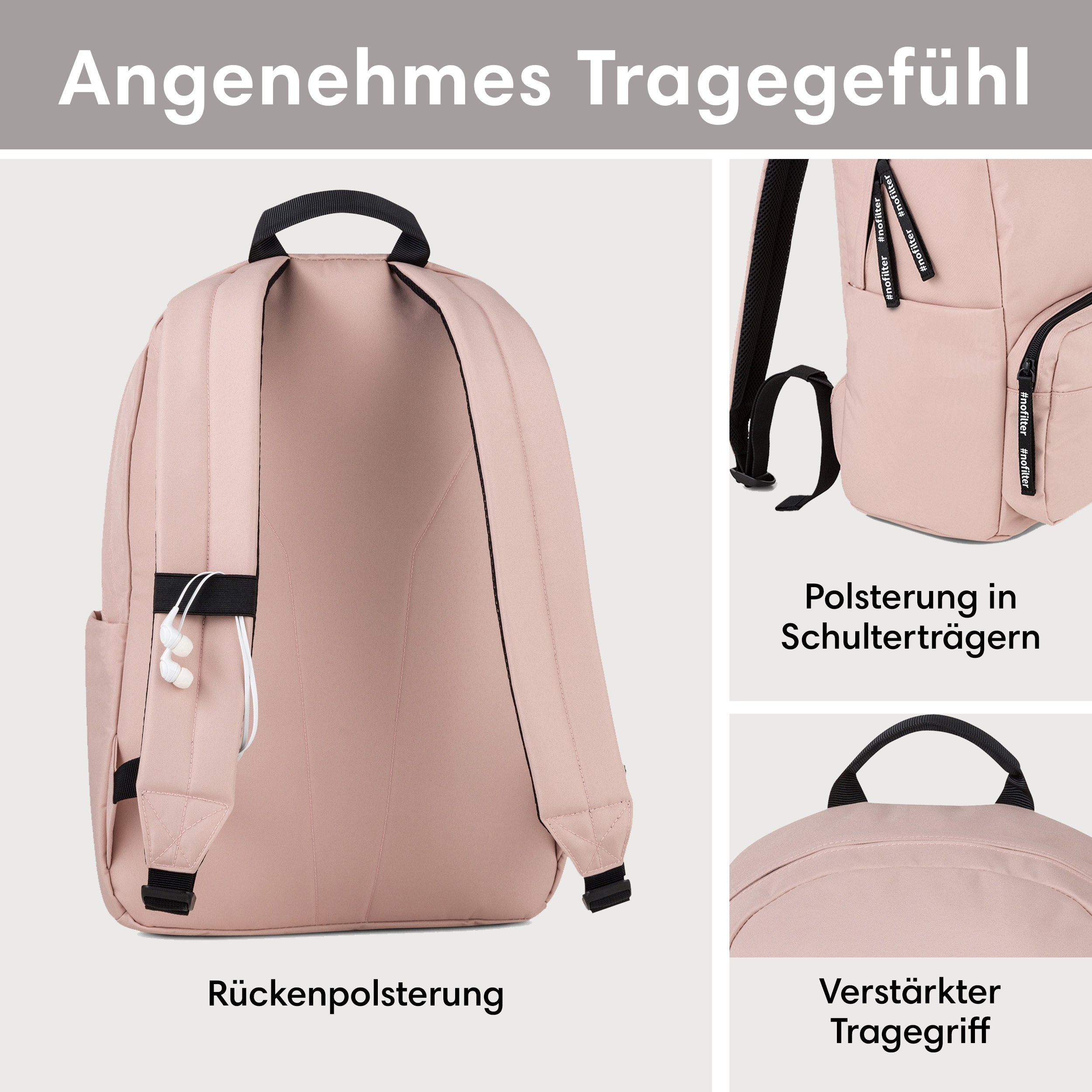 LARKSON Schulrucksack No 3 Rucksack Schule Mädchen Jungen Teenager (1-tlg), Seitentasche, Laptopfach, Wasserabweisend – Bild 5 von 5