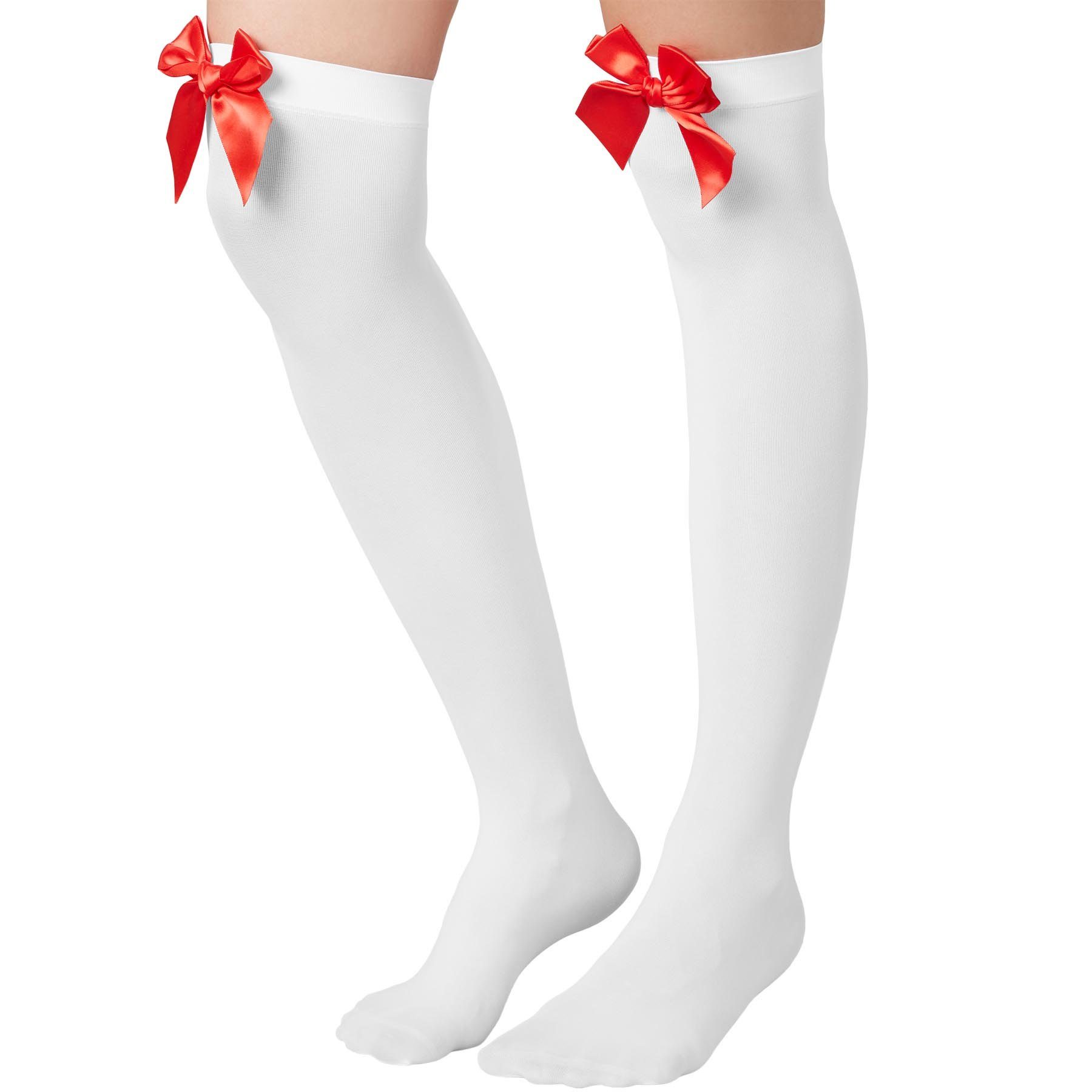 dressforfun Kostüm Overknee-Strümpfe mit roter Schleife, Feine Overknee-Str günstig online kaufen