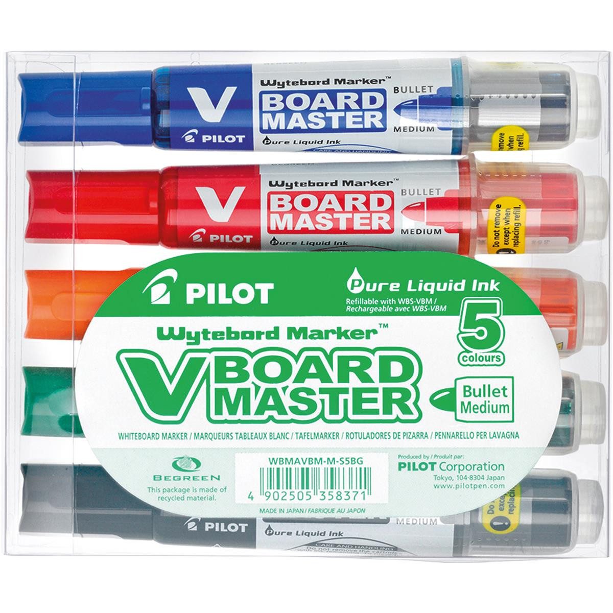 PILOT Whiteboard Маркеры Master Whiteboard-Marker farbsortiert 2,0 - 5,0 mm, 5 St.