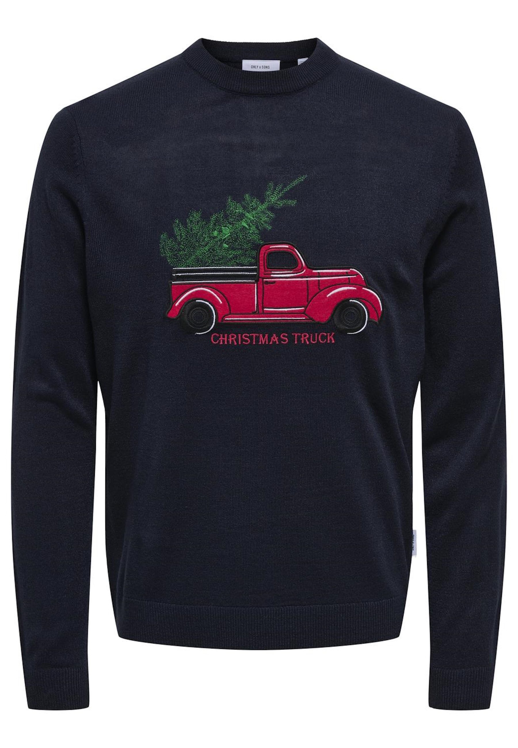 Strickpullover Pullover XMAS APLICATION Strickpullover R-Neck