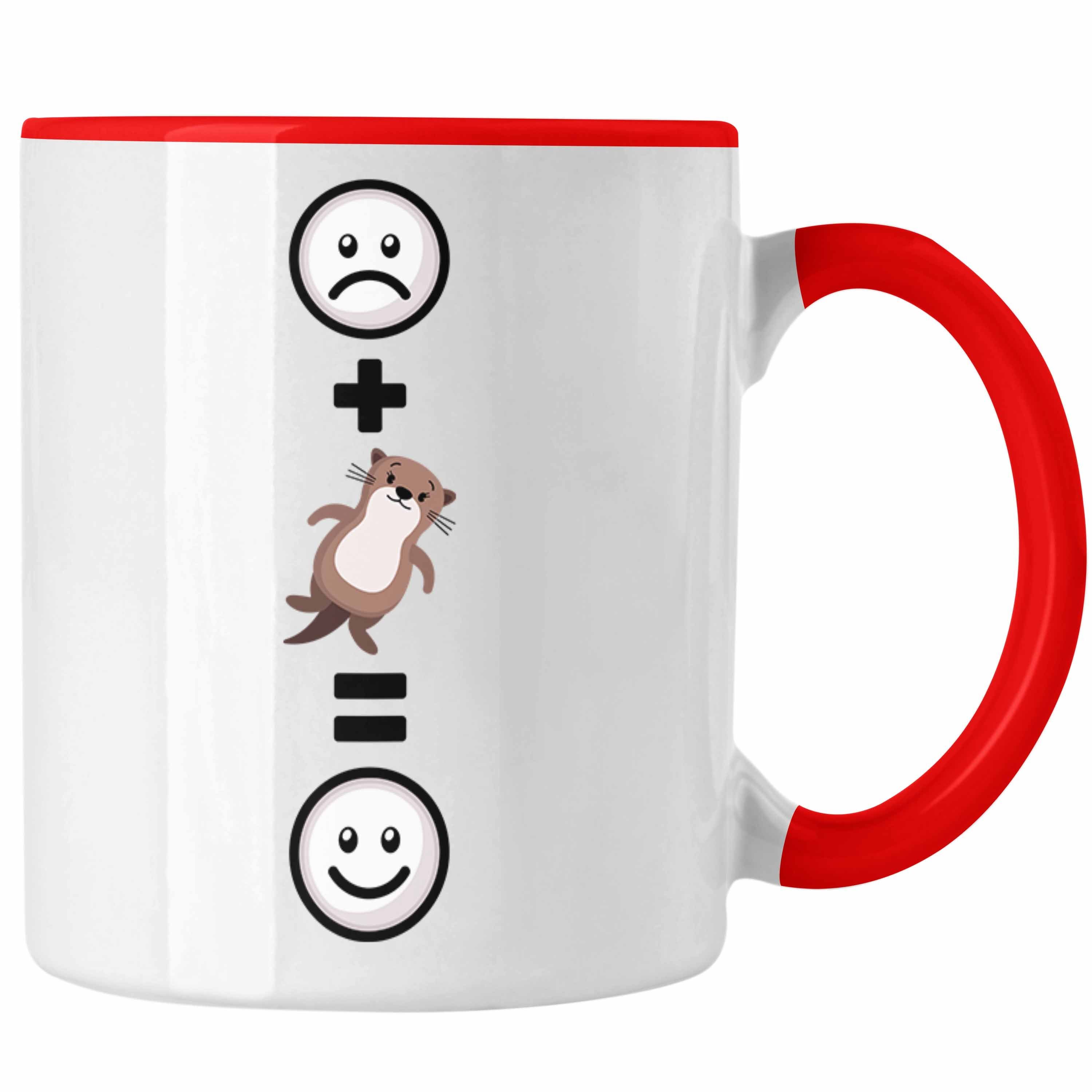 Trendation Tasse Otter Tasse Geschenk für Otter-Liebhaber Fans Lustige Geschenkidee :( Rot