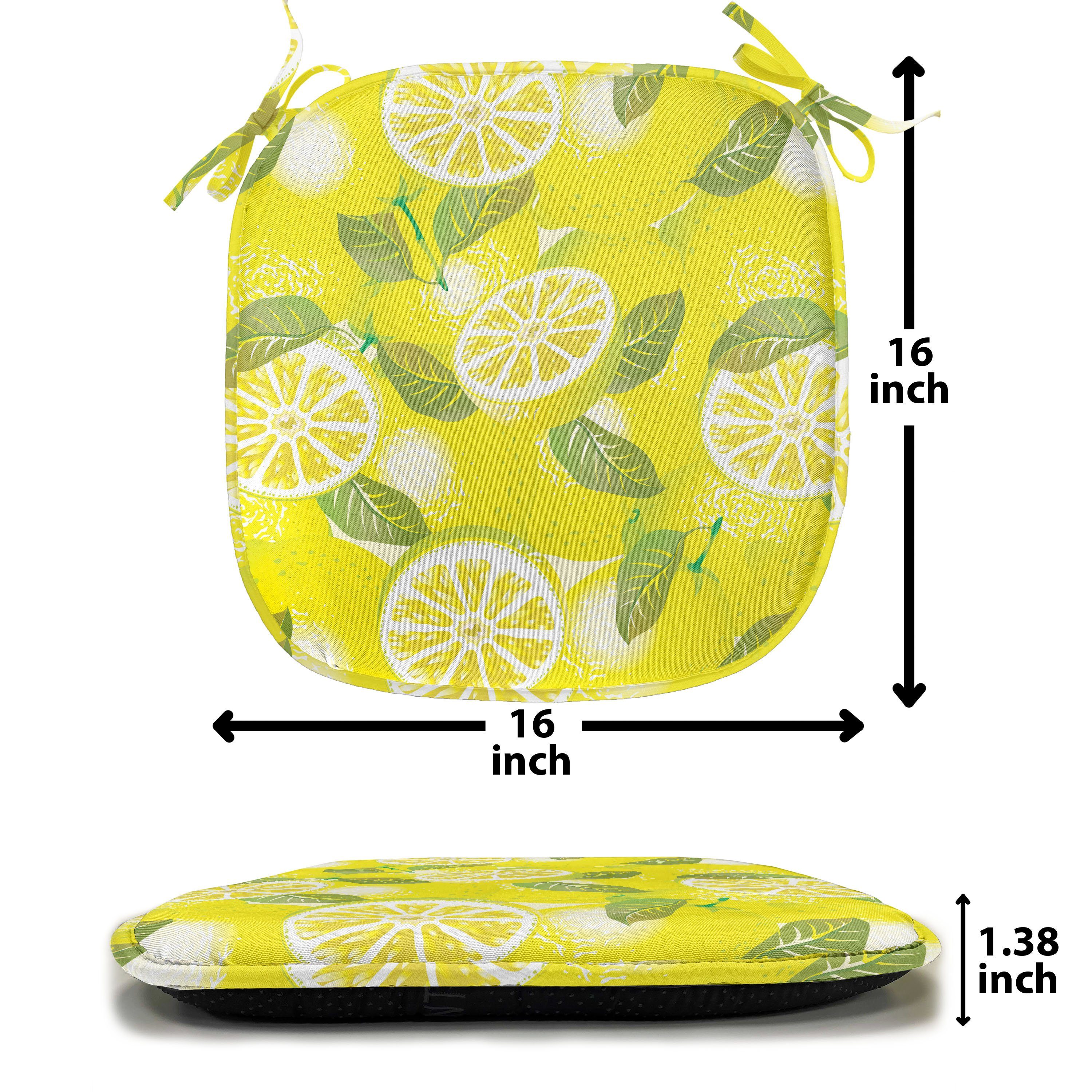 Blättern Stuhlkissen Zitronen mit Frische Kissen Dekoratives Küchensitze, für Riemen Frühling Abakuhaus mit wasserfestes