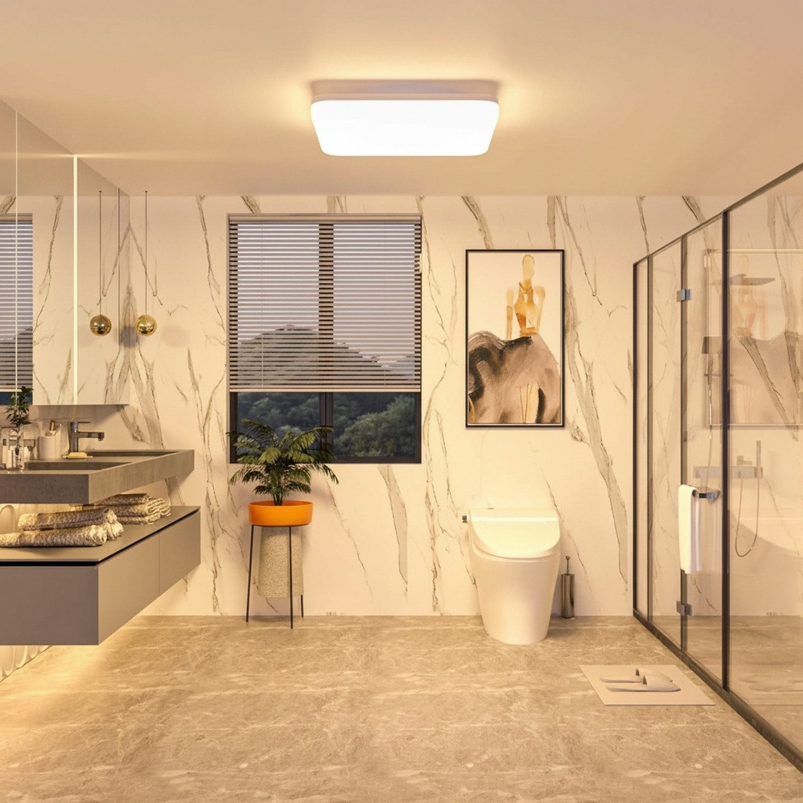 Nettlife LED Panel LED Panel 24W Eckig Deckenleuchte Deckenlampe, LED fest günstig online kaufen