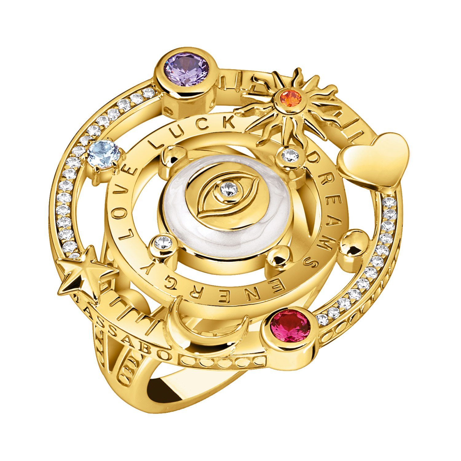 THOMAS SABO Silberring Damenim Kosmischen Design Goldfarben