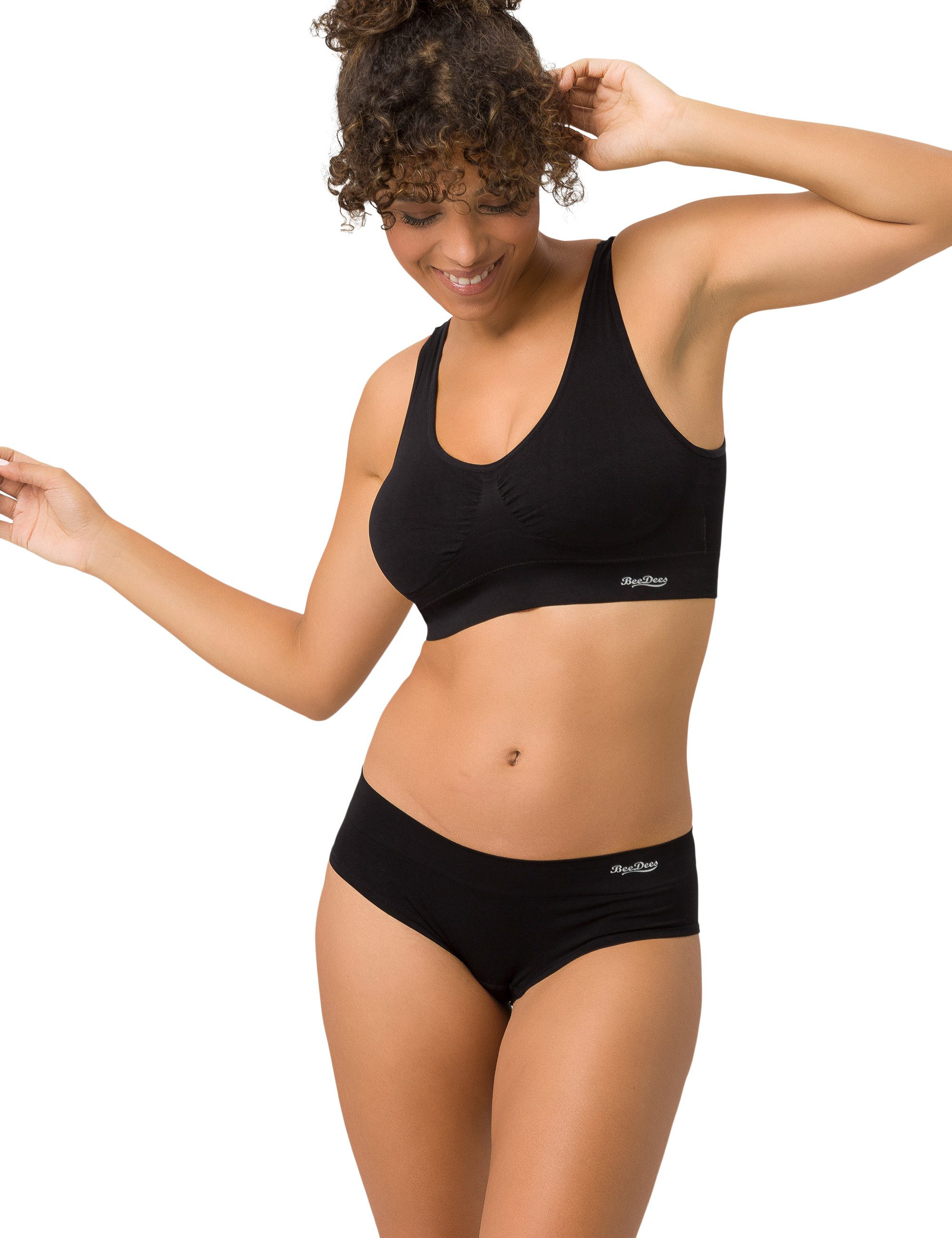 Beedees Bustier Comfee Crop Top (1, 1-tlg., 1) mit herausnehmbaren Cups