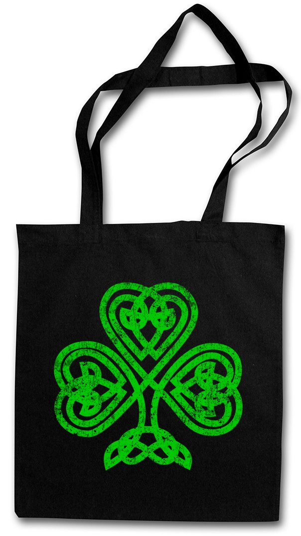 Beuteltasche Shamrock Irish Knot I Stofftasche Cloverleaf Irland Ireland Kleeblatt