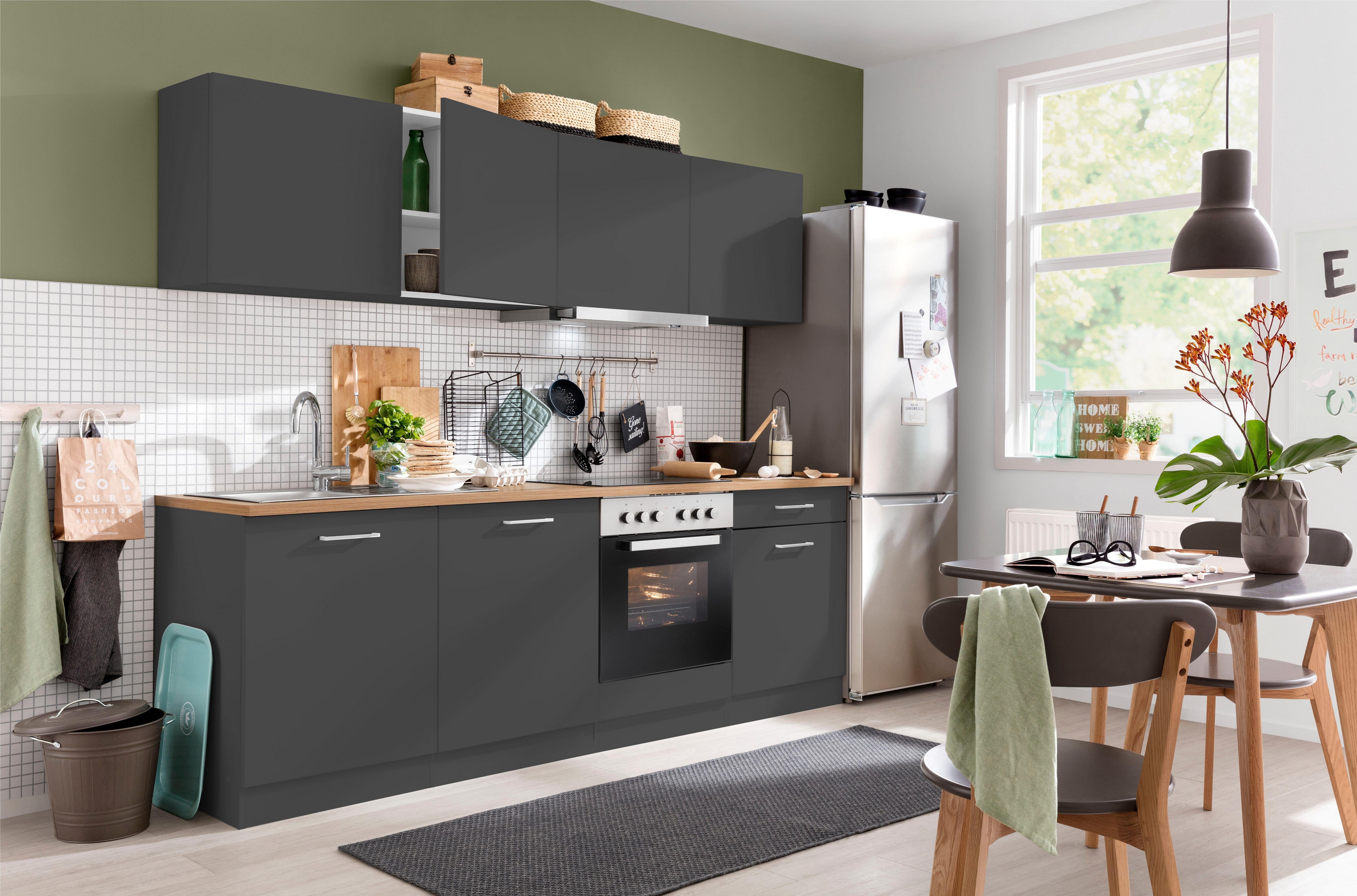 KOCHSTATION Küchenzeile KS-Kehl, mit E-Geräten, Breite 240 cm, inkl. Geschirrspülmaschine