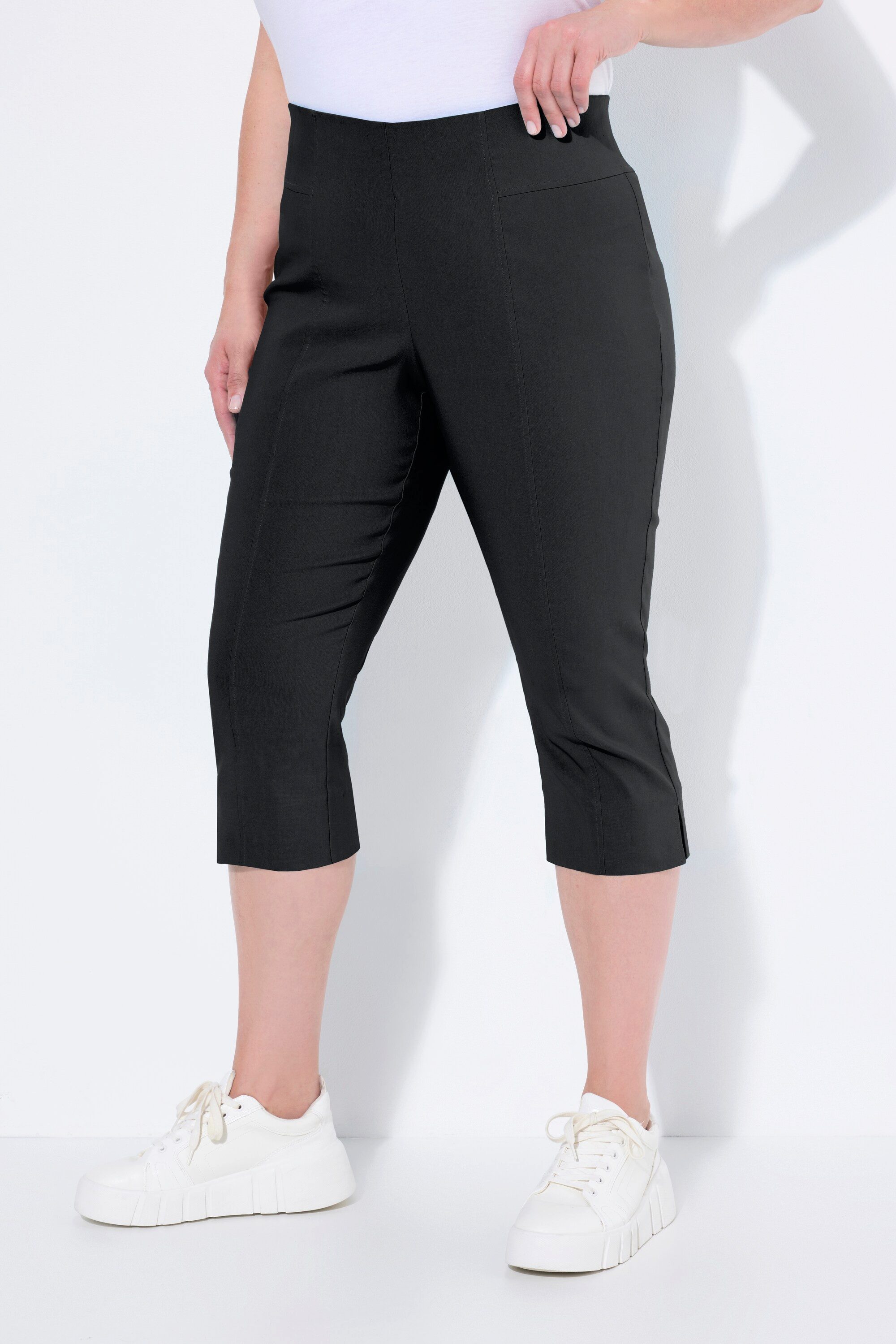 Ulla Popken Funktionshose Bengalin-Capri hochelastisch knitterarm Gummibund günstig online kaufen