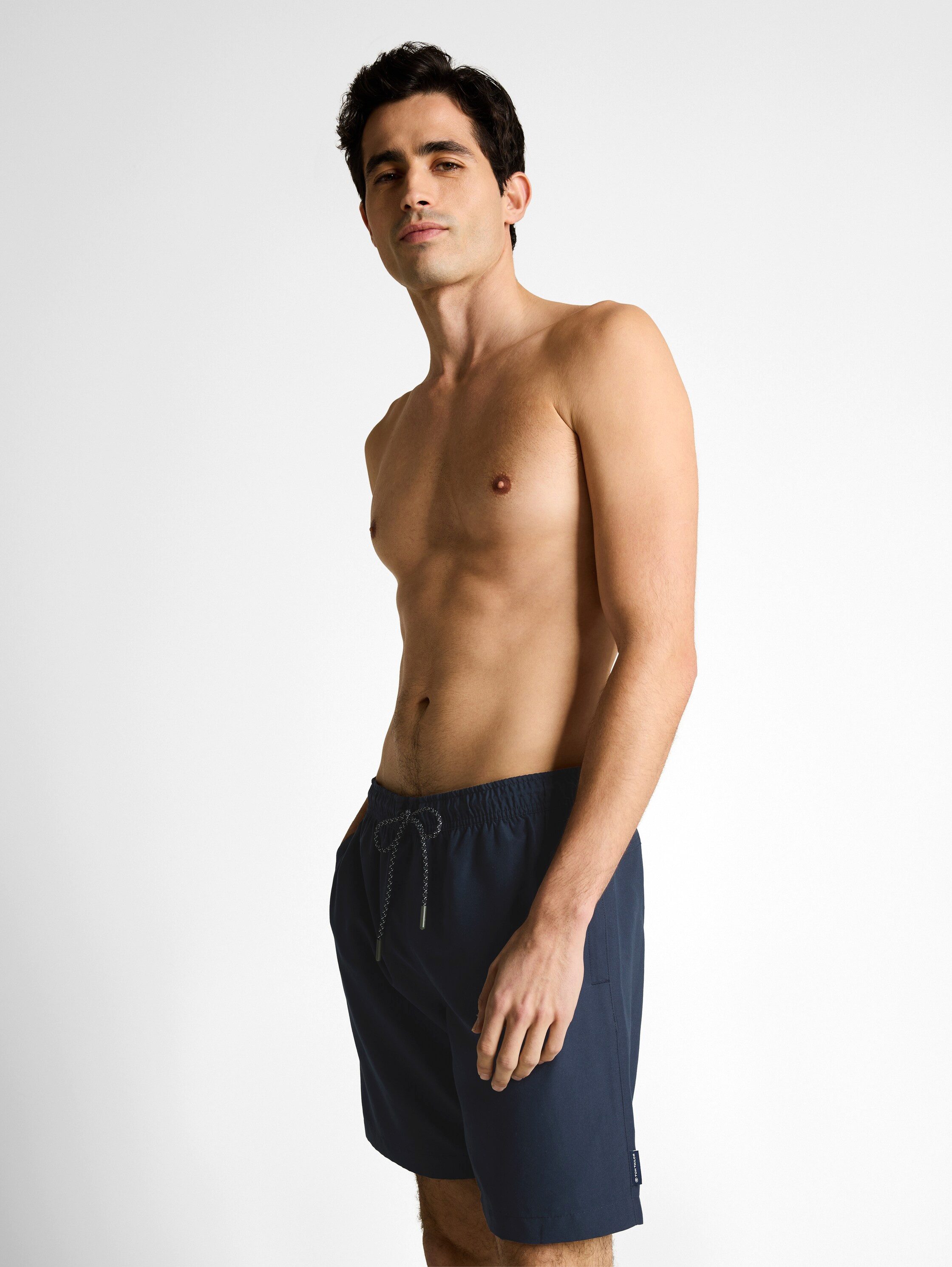 TOM TAILOR Badeshorts unifarben, mit Gummizug und Kordel