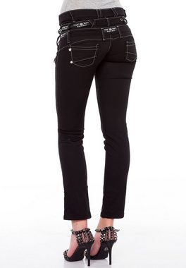 Cipo & Baxx Slim-fit-Jeans mit modischem Dreifach-Bund in Slim Fit