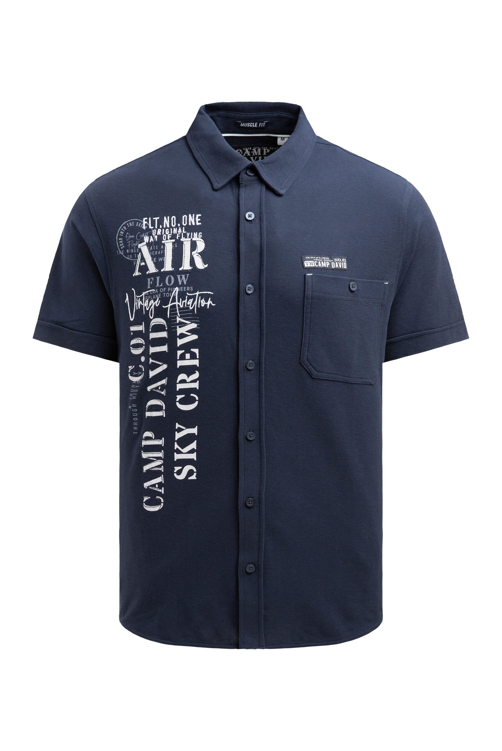 CAMP DAVID Kurzarmhemd aus Baumwolle