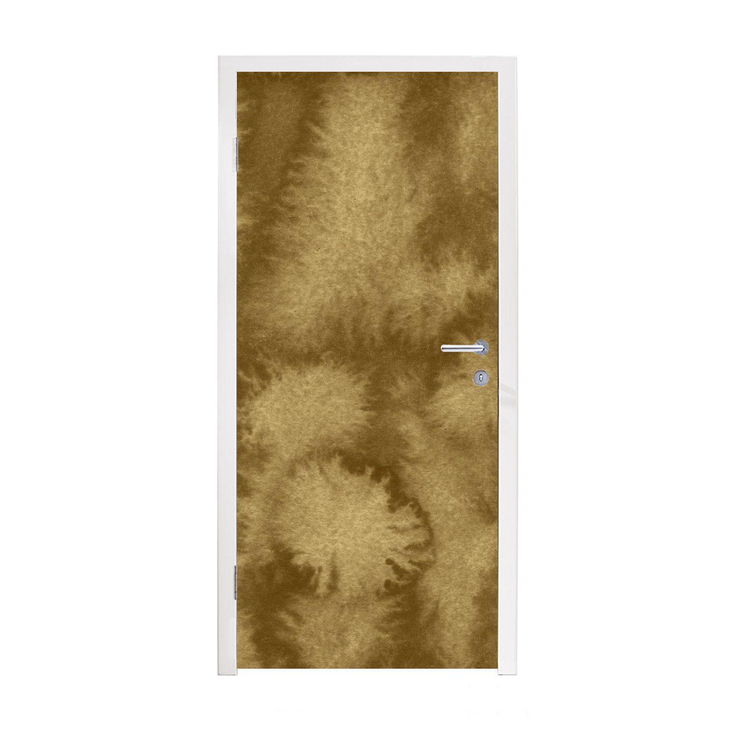 bedruckt, Türaufkleber, Tür, Matt, Türtapete Farbe für St), Fototapete (1 75x205 cm - Abstrakt, Gold MuchoWow -