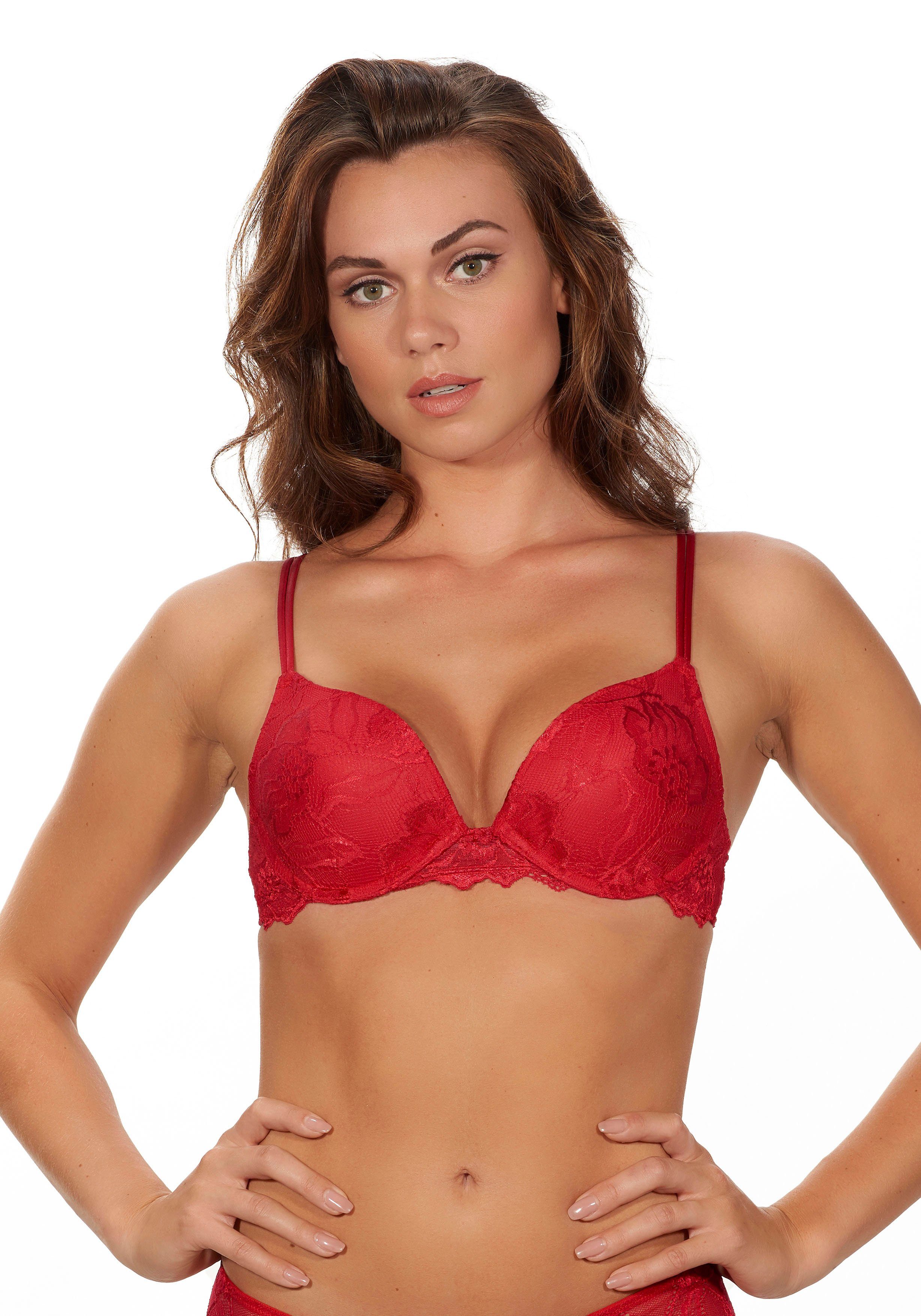 After Eden Push-up-BH ANNA mit Schale, mit Bügel, mit Spitze, bequem, feminin, push up