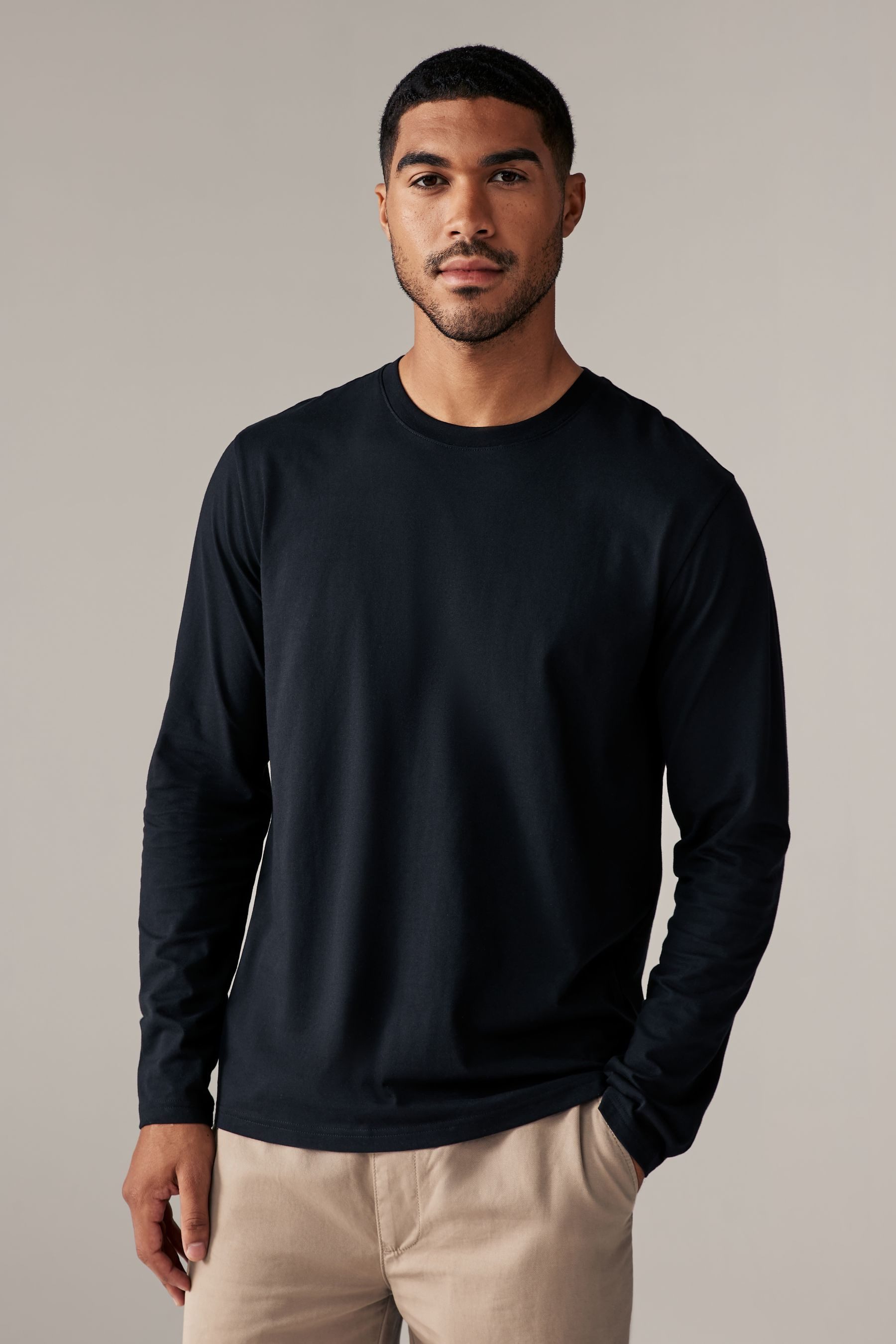 Next Langarmshirt Rundhalsshirt – Regular Fit (1-tlg)