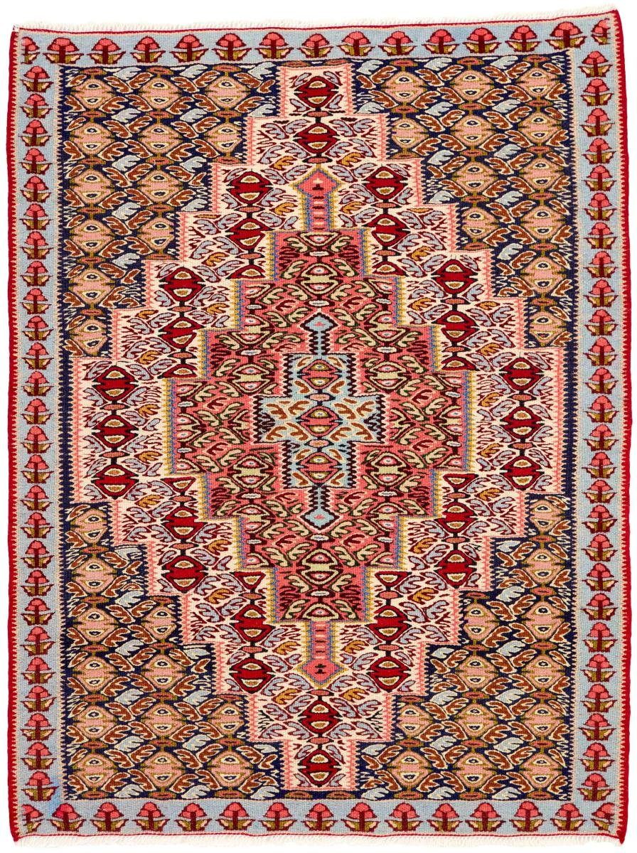 Orientteppich Kelim Senneh 76x101 Handgeknüpfter Orientteppich / Perserteppich, Nain Trading, rechteckig, Höhe: 4 mm