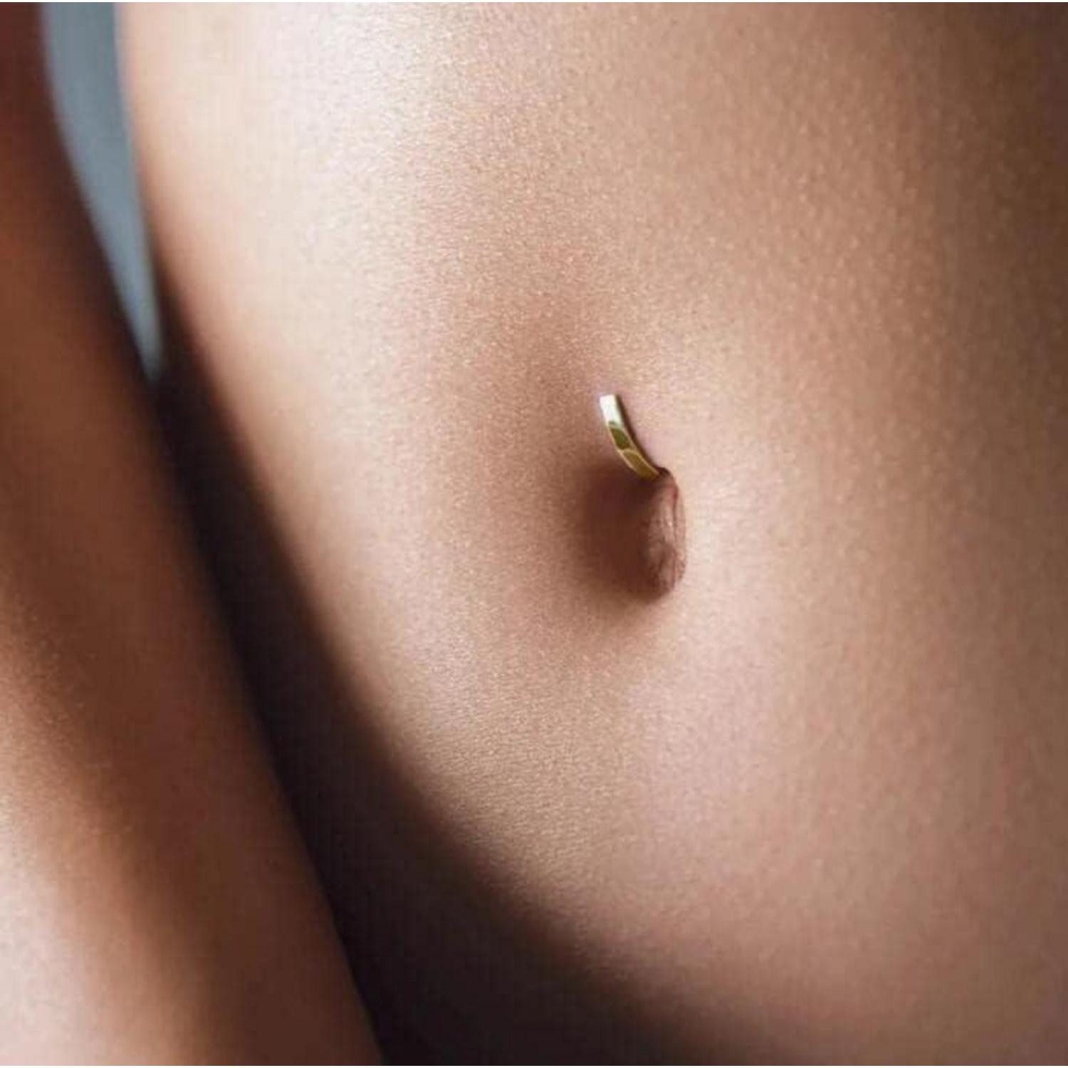 LuxusKollektion Bauchnabelpiercing 14G Clicker Bauchnabel Piercing Silber 925 Reverse Curved Barbell