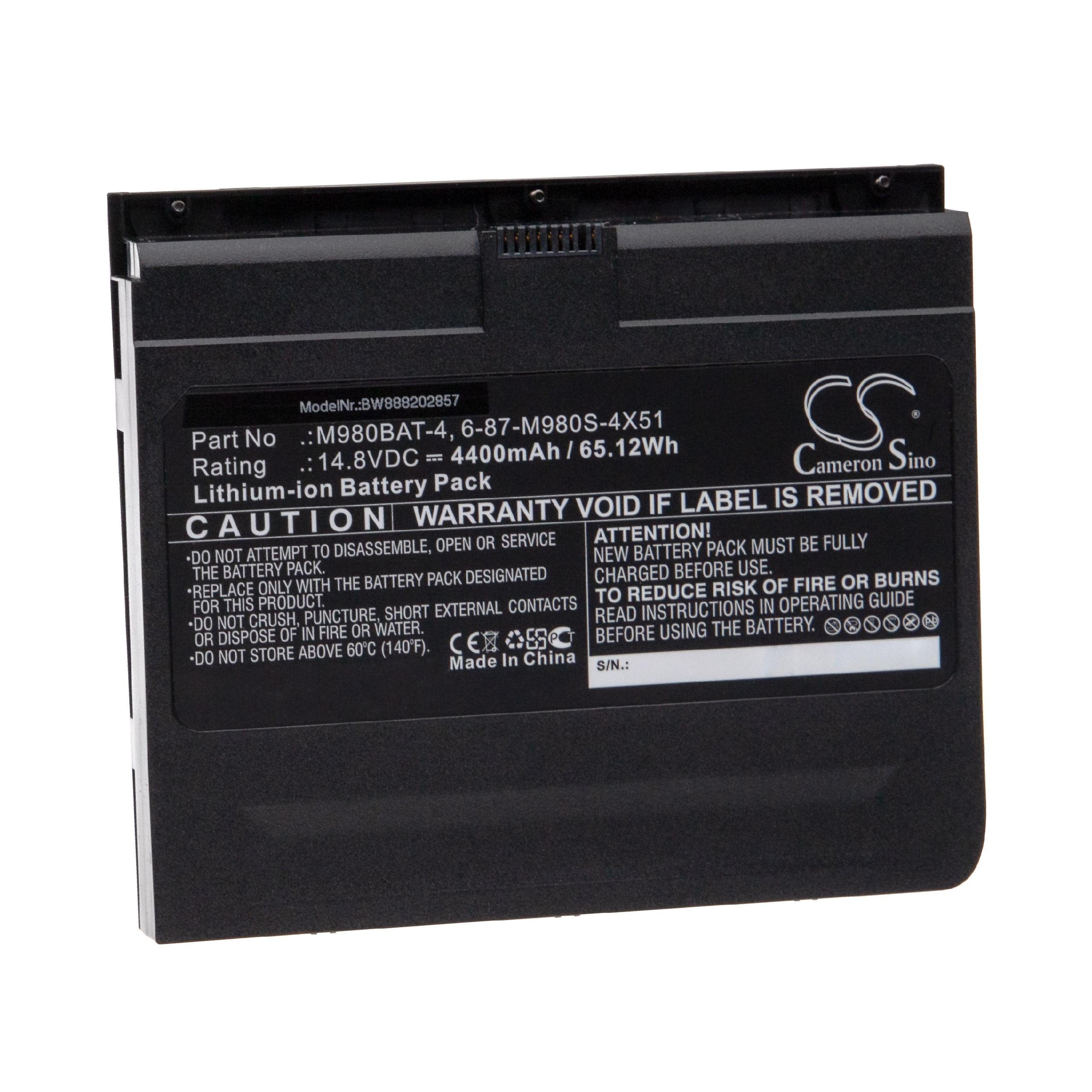 vhbw kompatibel mit Clevo X8100 Laptop-Akku Li-Ion 4400 mAh (14,8 V)