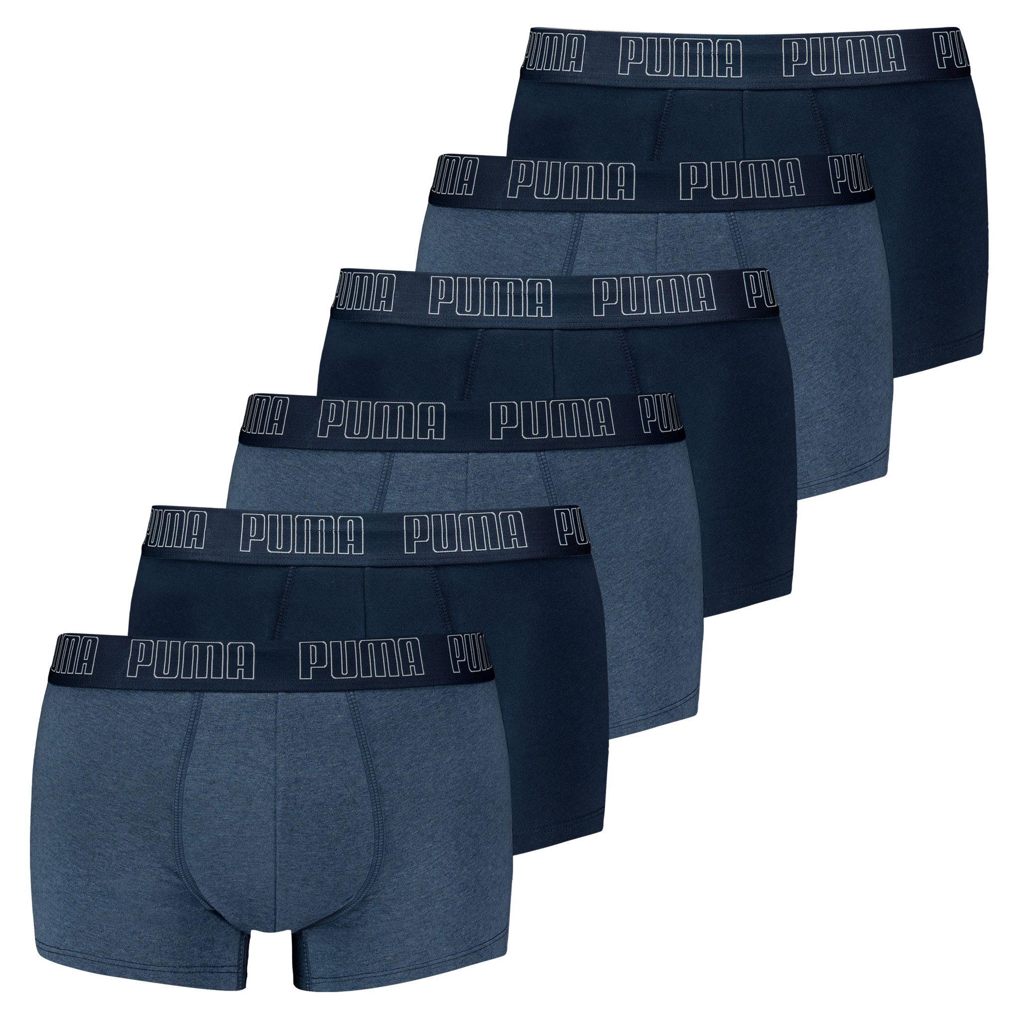 PUMA Trunk 6er Pack Everyday Basic Trunks (6-St) mit umlaufendem PUMA-Schriftzug am Bund