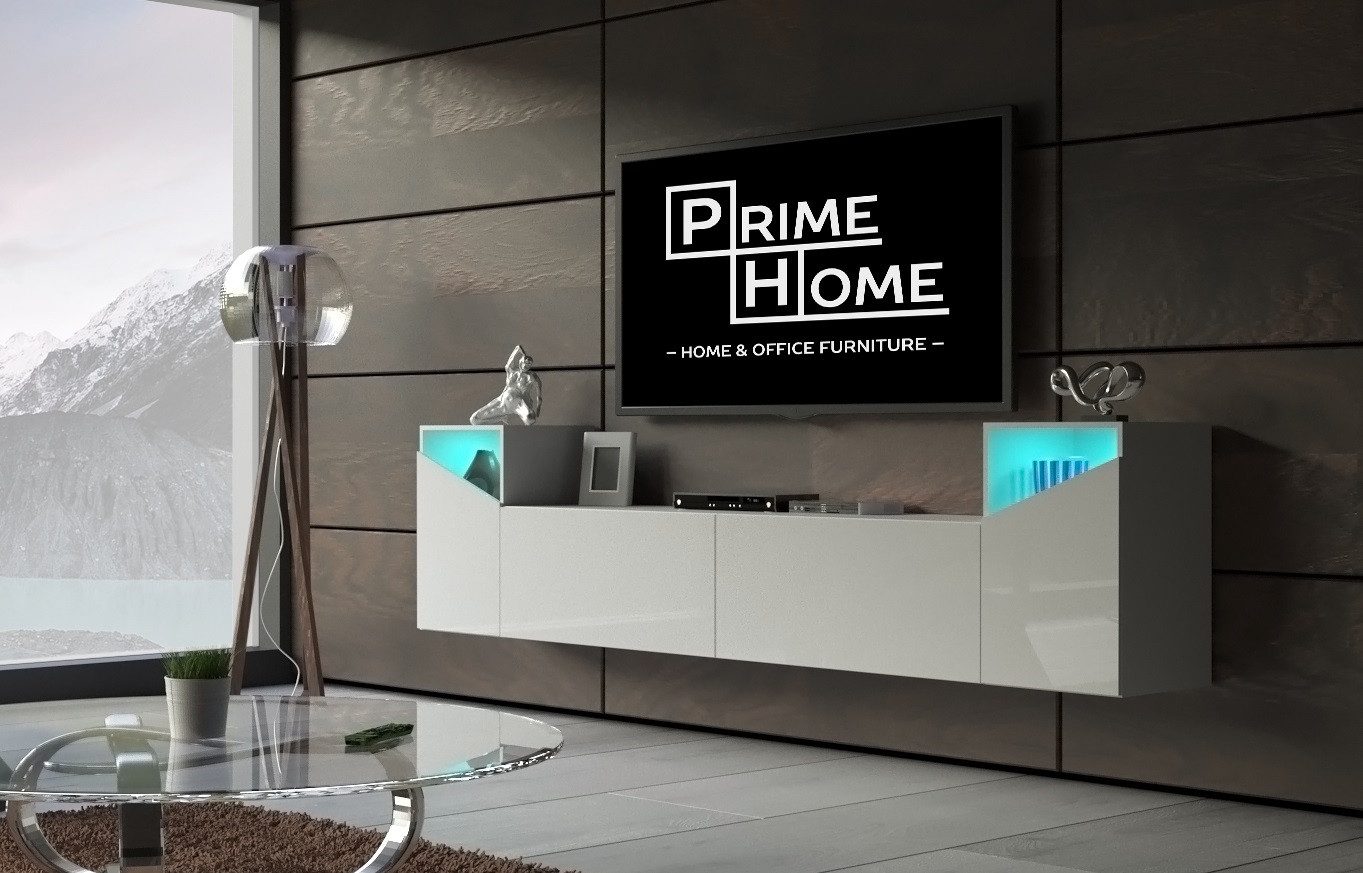 ROYAL24_MARKT Wohnwand - Eine ideale Lösung um Räume zu verschönern und zu organisieren, (Komplett Set, 4-St., Premium - S16), Vollkommene Sicht - Versteckte Schätze.