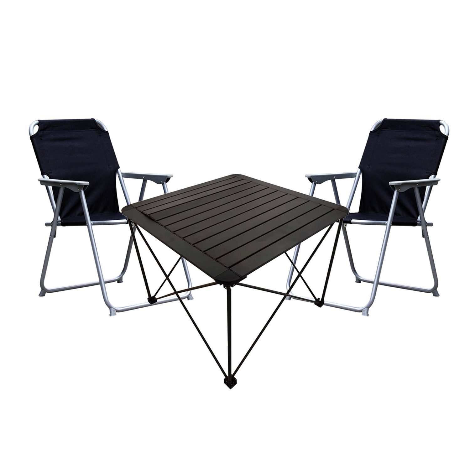 Mojawo Essgruppe 3teiliges Campingmöbel Set Campingtisch Campingstuhl L70xB70xH56cm