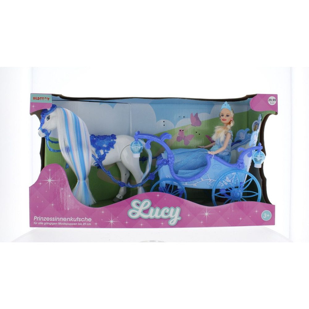 Besttoy Babypuppe Besttoy - Prinzessinnenkutsche - blau - mit Pferd und Mod günstig online kaufen