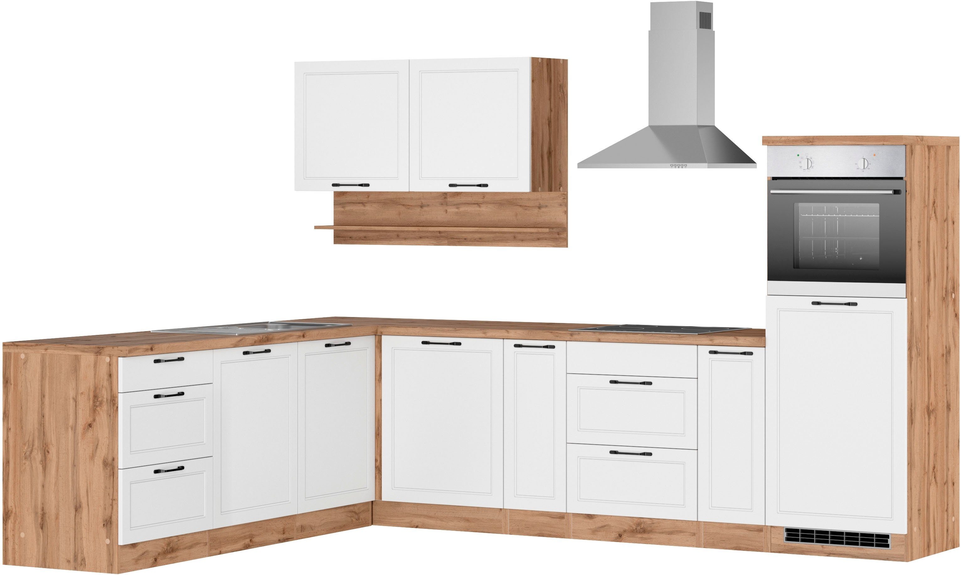 KOCHSTATION Winkelküche KS-Lana, Stellbreite 240/300 cm, wahlweise mit E-Geräten