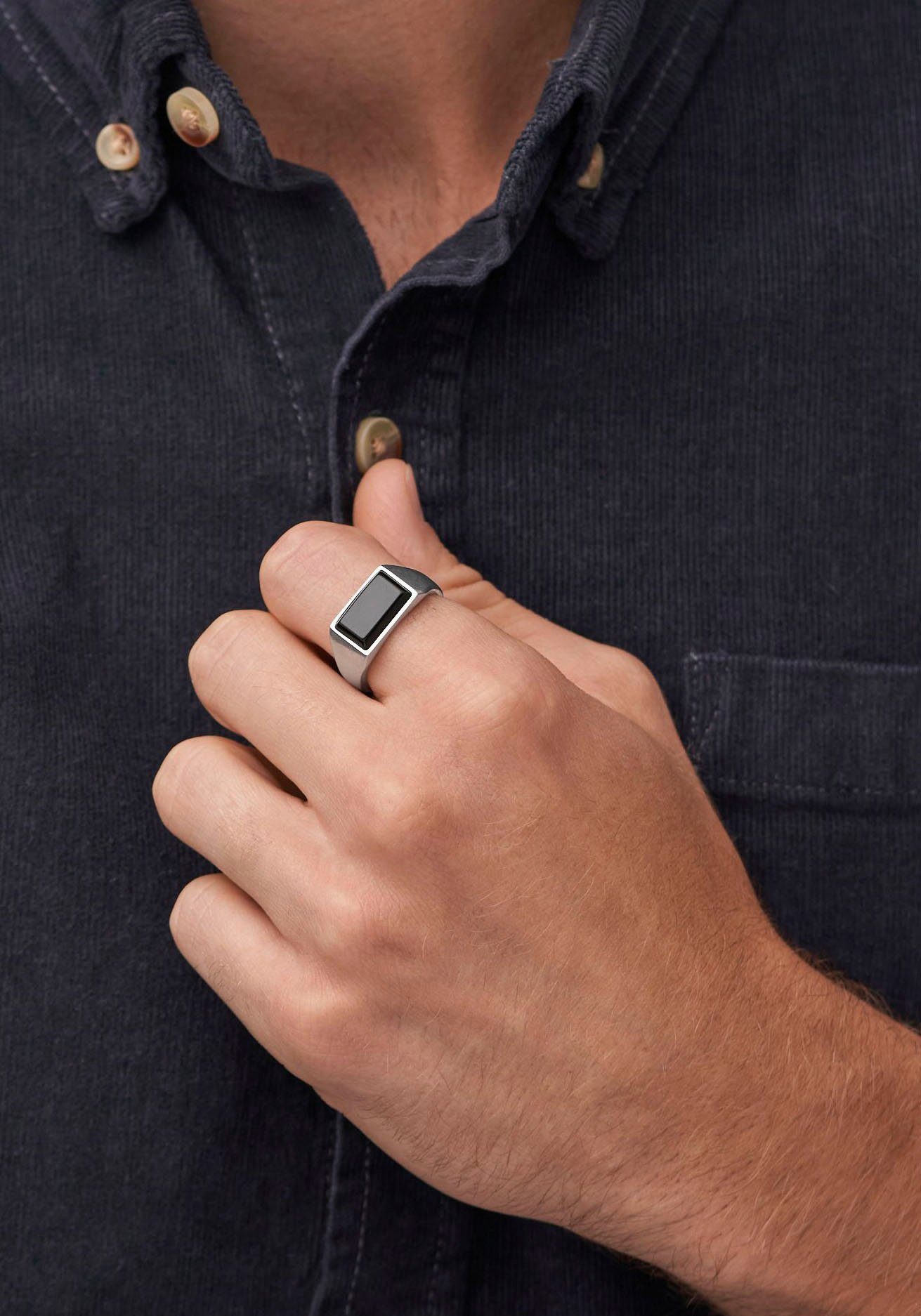 Fossil Fingerring Schmuck Edelstahl Ring JEWELRY ALL STACKED UP, mit Agate