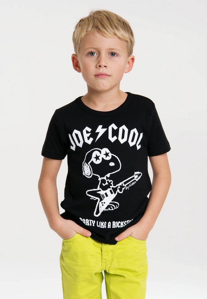 Snoopy Frontprint T-Shirt niedlichem LOGOSHIRT mit