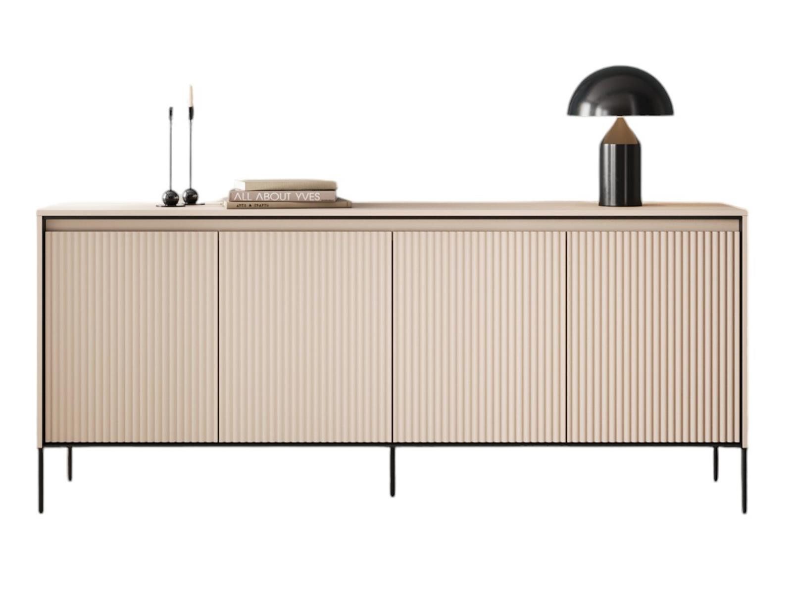 Compleo Kommode FLORE (193x40x83 cm) mit 4 Türen, Metallfüße