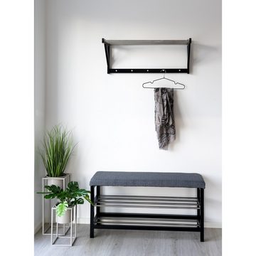 House Nordic Hutablage Padova, in Schwarz, Pappel - 32x34x78cm (BxHxT)