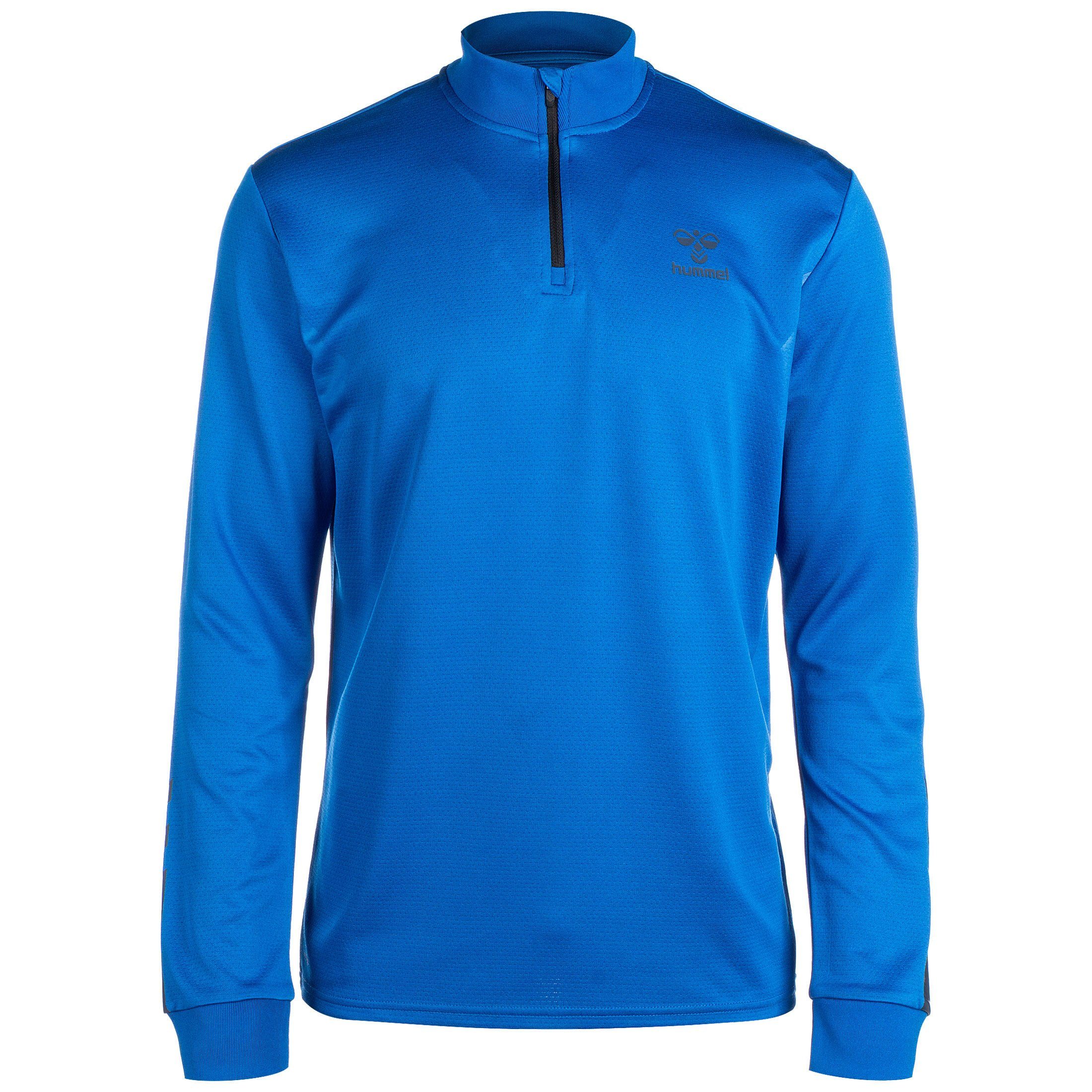 hummel Sweatshirt hmlACTIVE Half Zip Trainingspullover Herren blau / dunkelblau