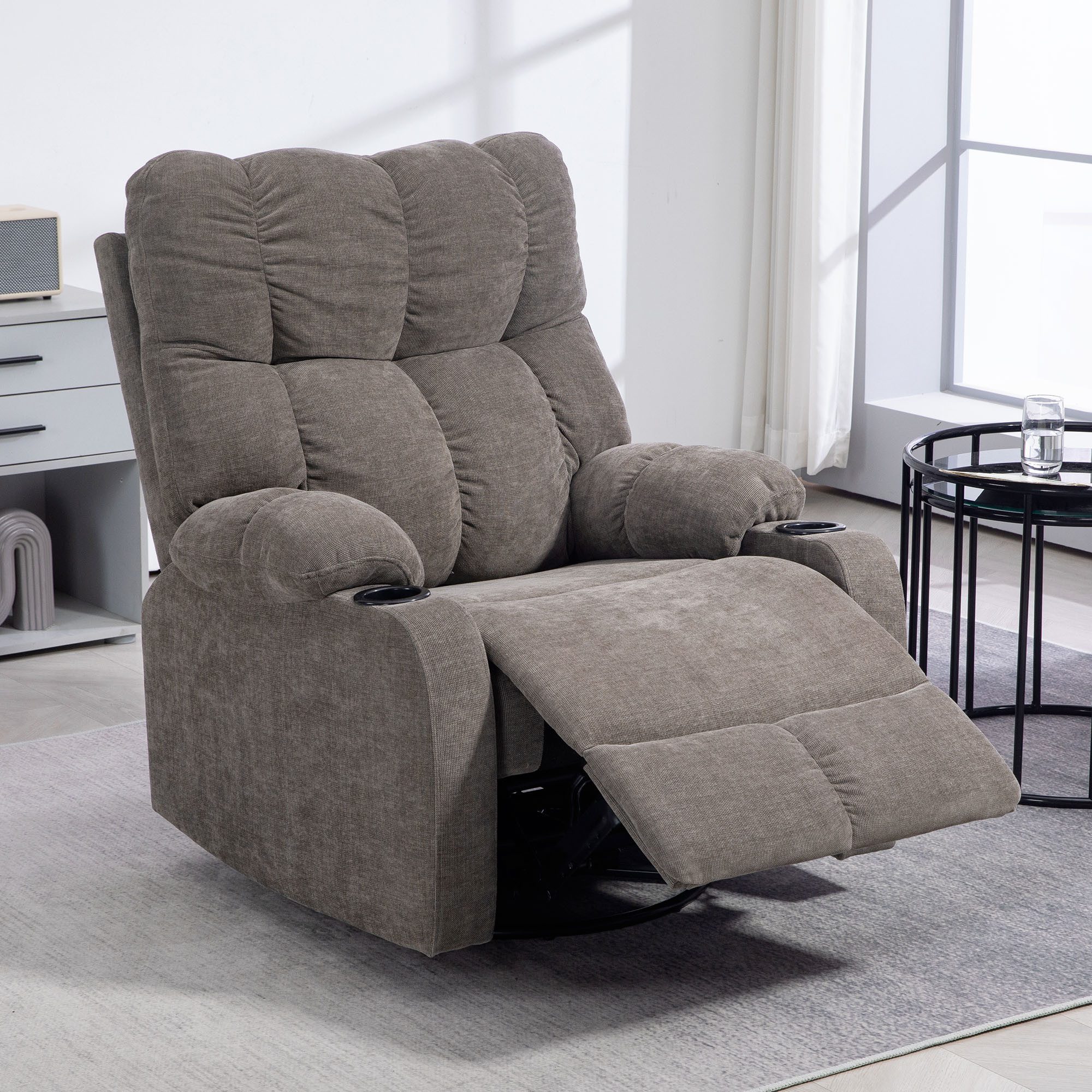 HOMCOM Relaxsessel Schaukelstuhl mit verstellbarer Beinauflage, günstig online kaufen