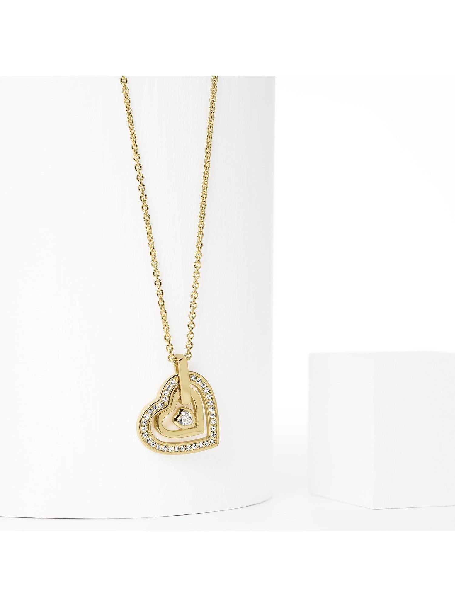 JETTE Silberkette JETTE Damen-Kette 925er Silber 34 Zirkonia Herz, HEARTS günstig online kaufen