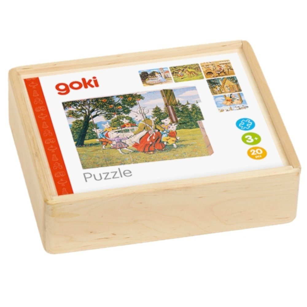 Gollnest & Kiesel Würfelpuzzle Würfelpuzzle Märchen 20tlg. Holz-Puzzle ab 3+ Jahren 57877, 20 Puzzleteile, Anzahl der Motive: 6