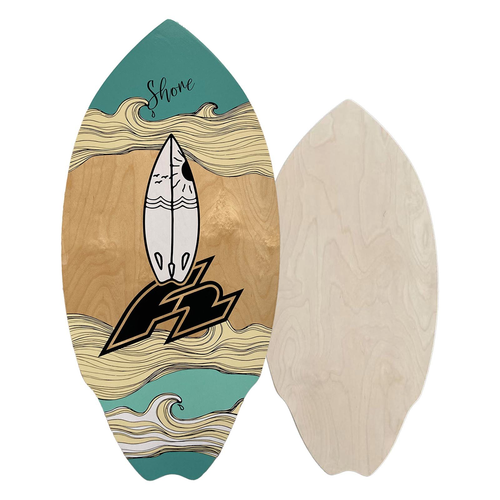 F2 Wellenreiter F2 Skim Board Wood Shore Surfbrett 40" Holz 2025/26