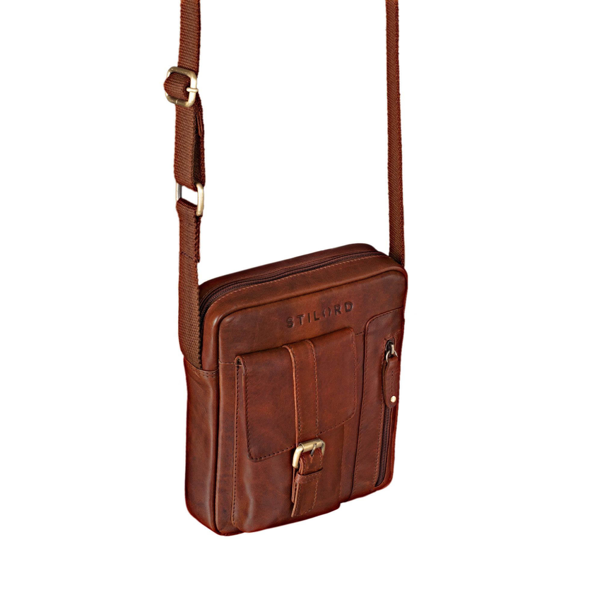 STILORD Schultertasche "Kendrick" Herren Umhängetasche Leder klein