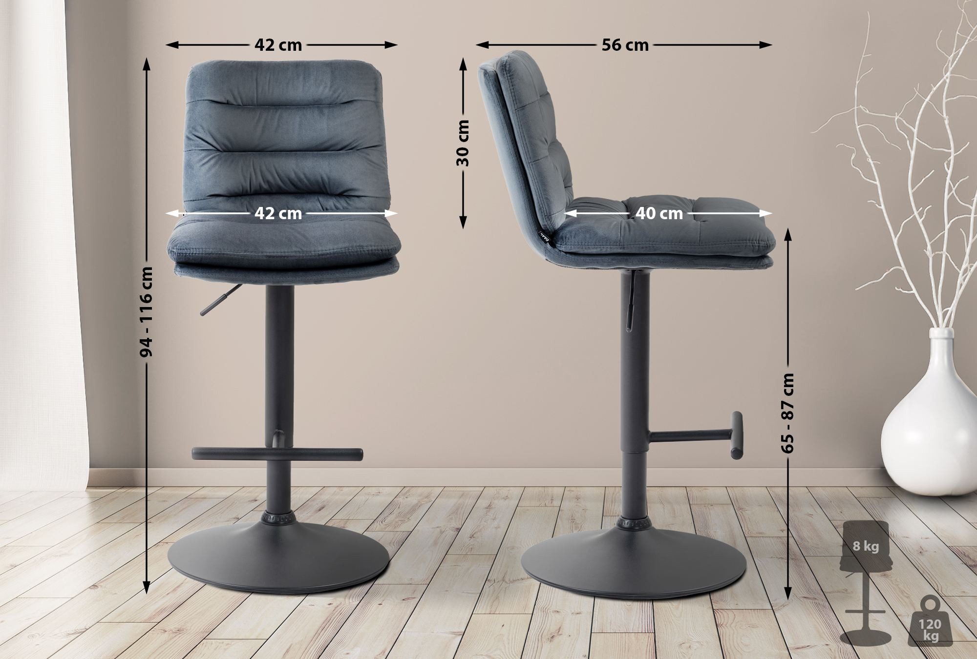 CLP Barhocker Damar (2er Set, 2 günstig online kaufen