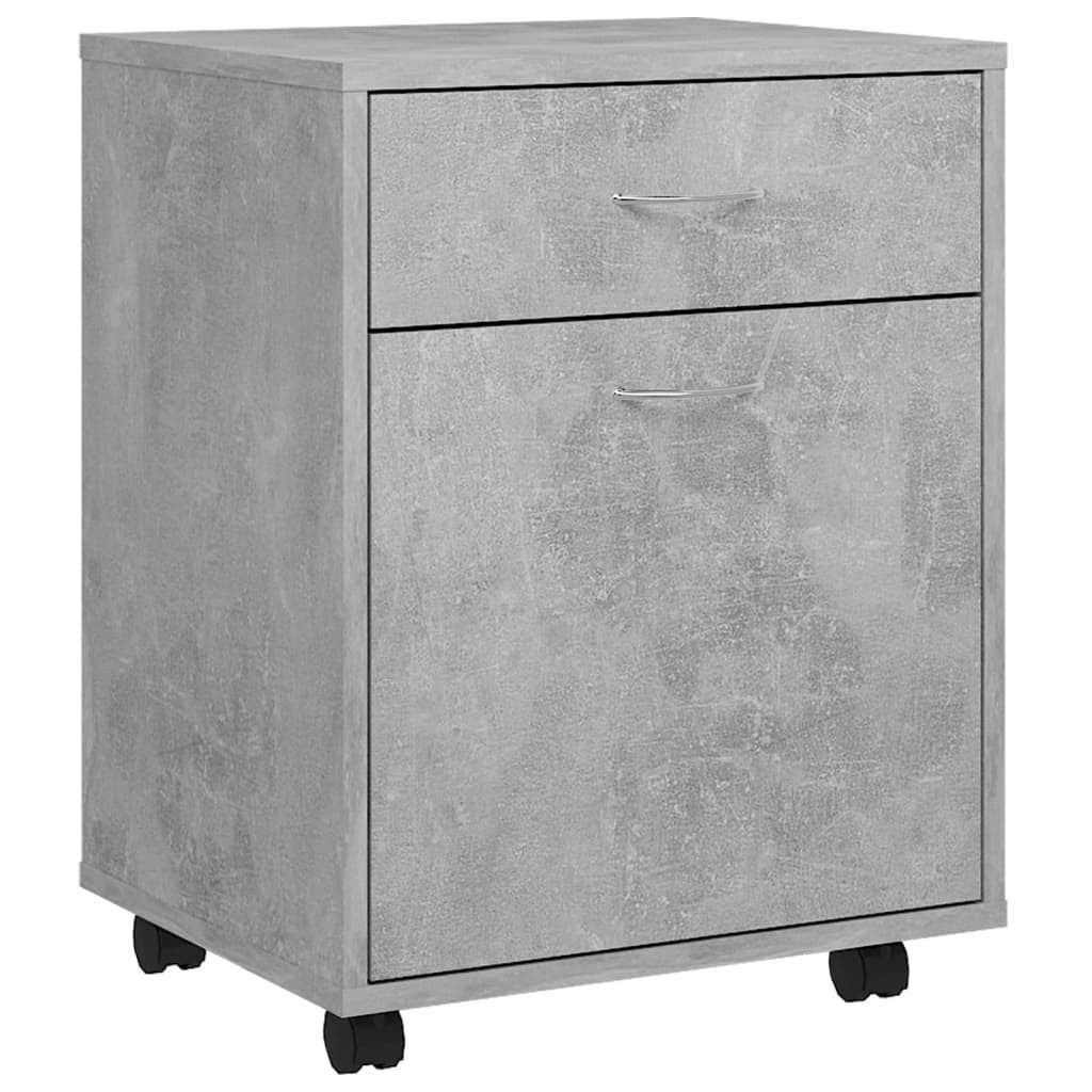 vidaXL Rollcontainer, Rollschrank Betongrau 45x38x54 cm Holzwerkstoff