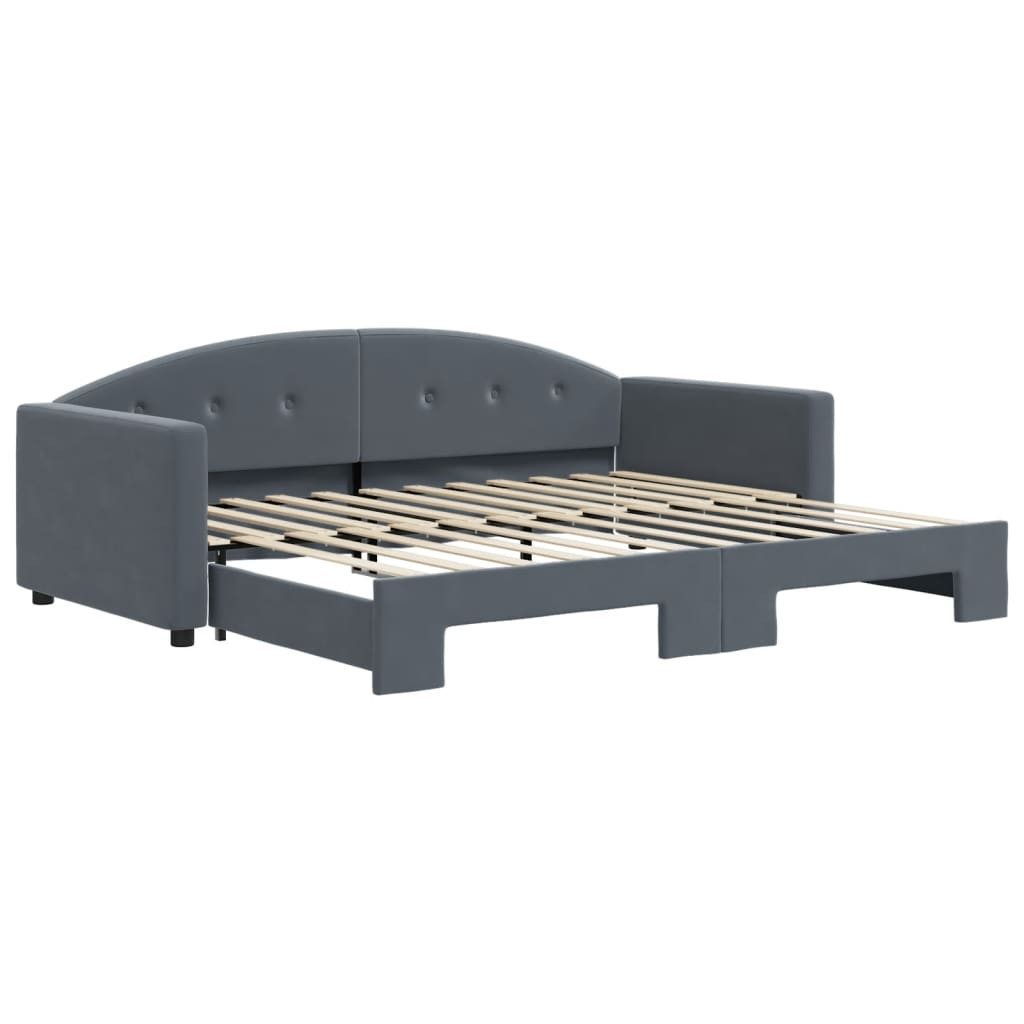 vidaXL Bett Tagesbett Ausziehbar Dunkelgrau 90x200 günstig online kaufen